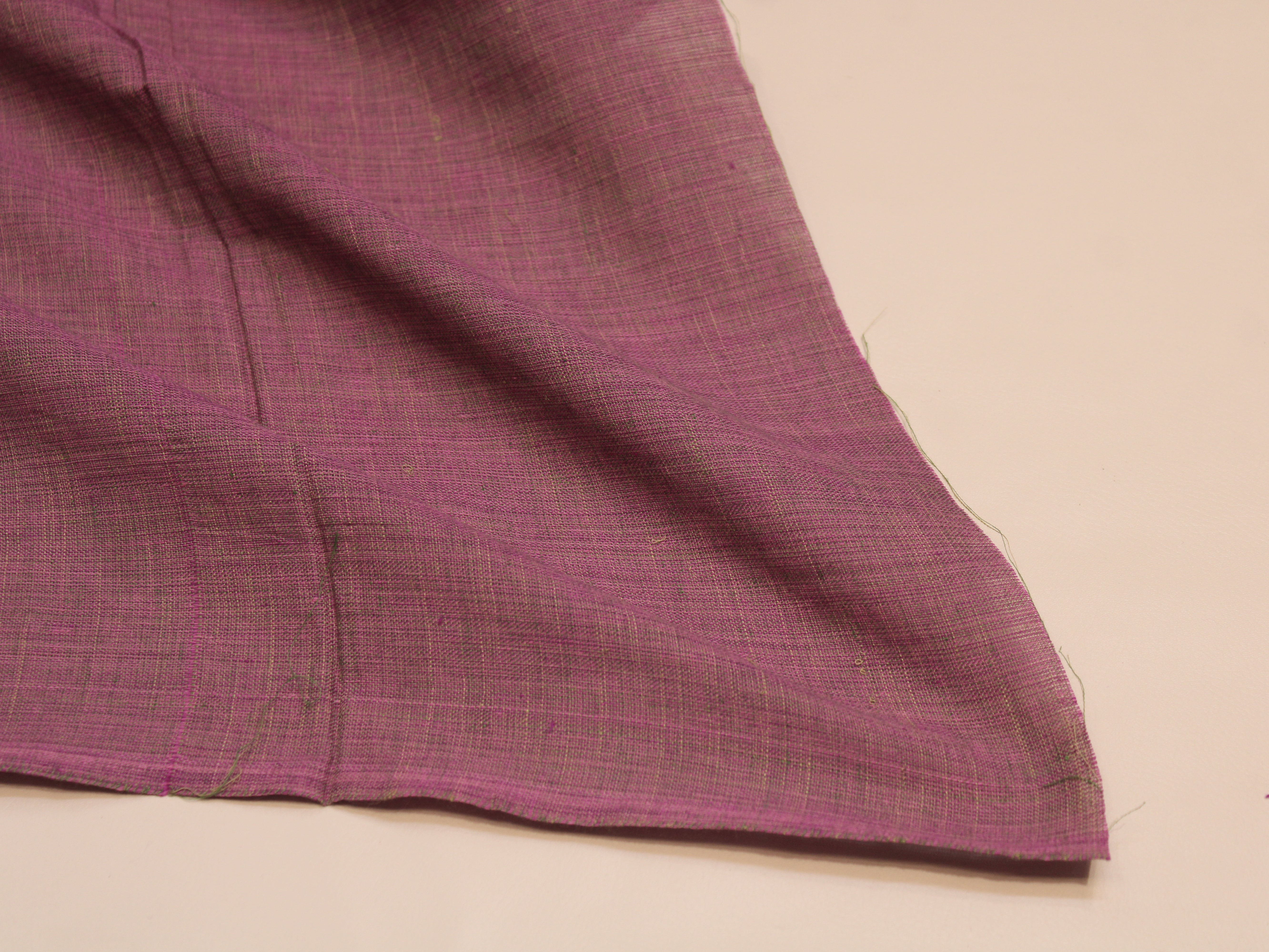 Pure Cotton Plain Handloom Fabric 44 Inches Width - Muted Burgundy