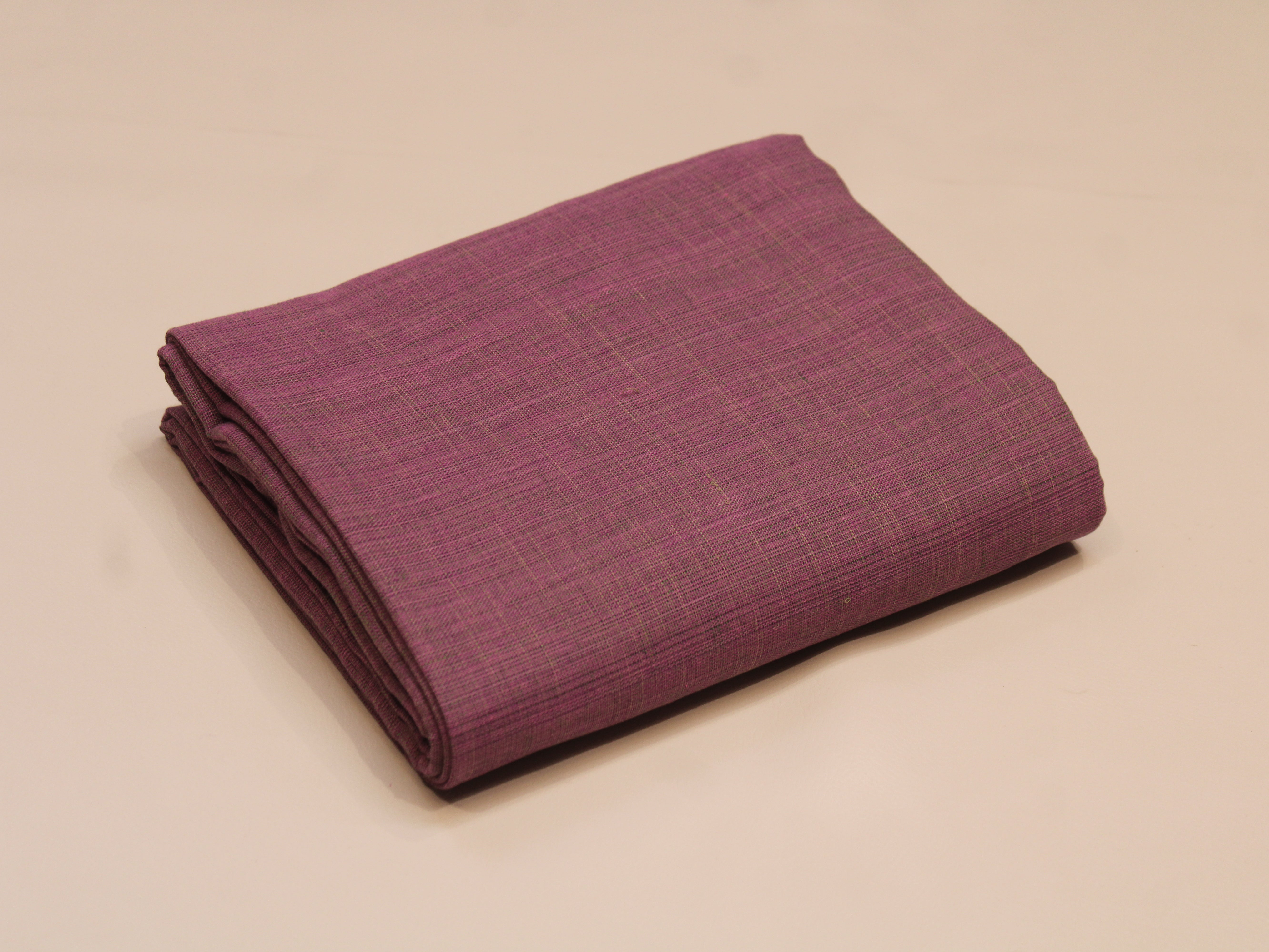 Pure Cotton Plain Handloom Fabric 44 Inches Width - Muted Burgundy