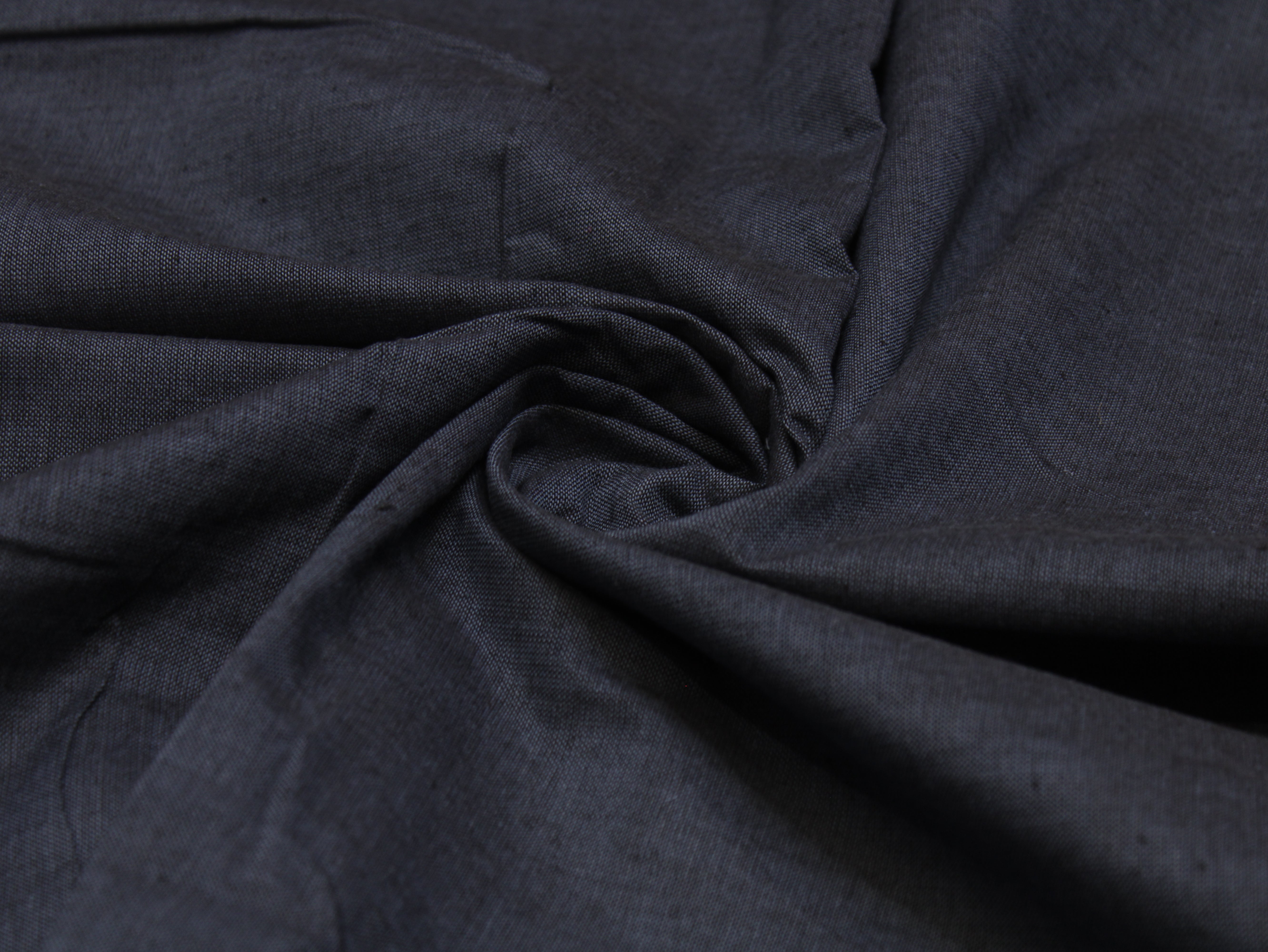 Tissu uni de coton pur tissé à la main, 112 cm de large - Bleu marine
