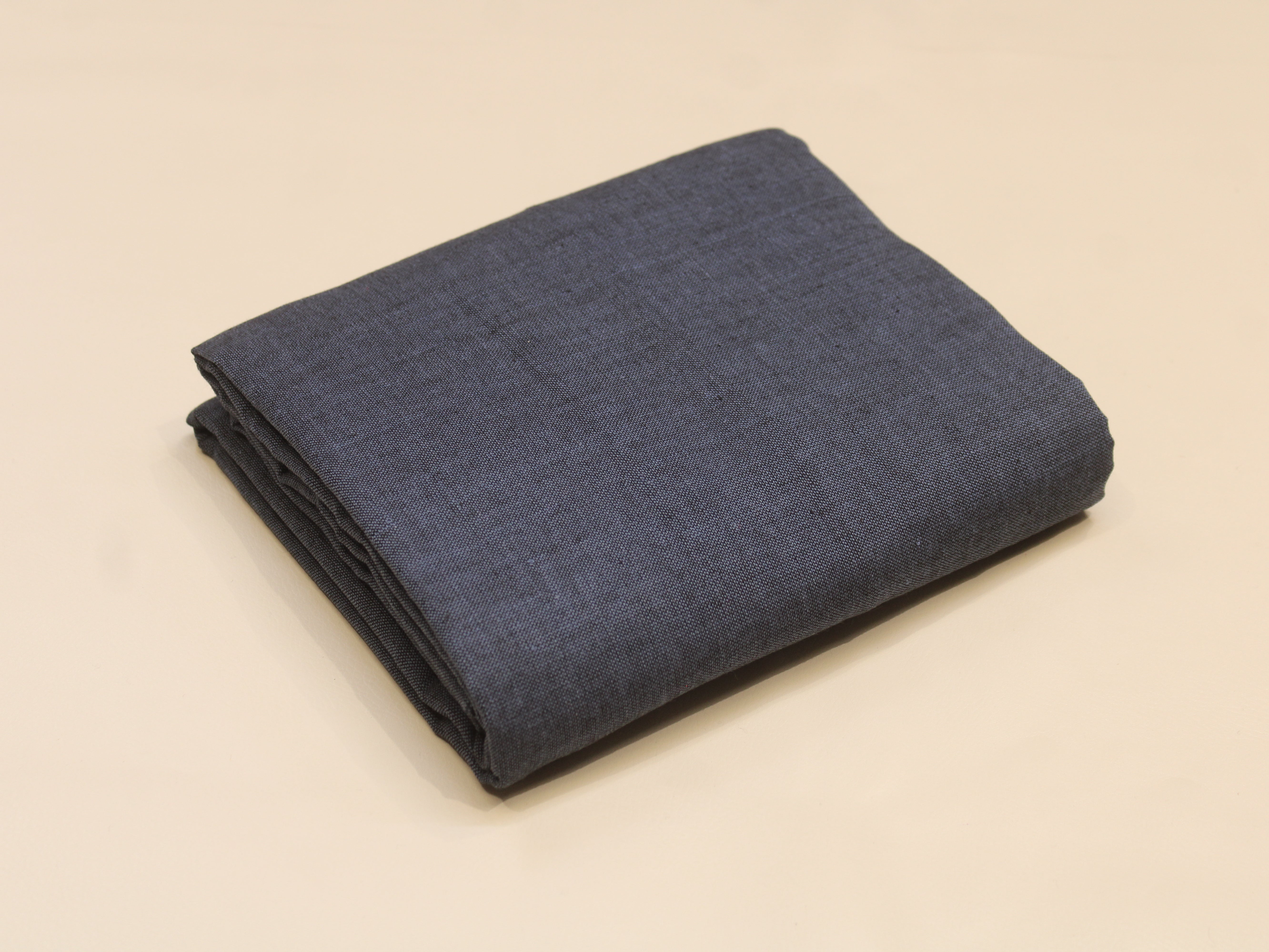 Tissu uni de coton pur tissé à la main, 112 cm de large - Bleu marine
