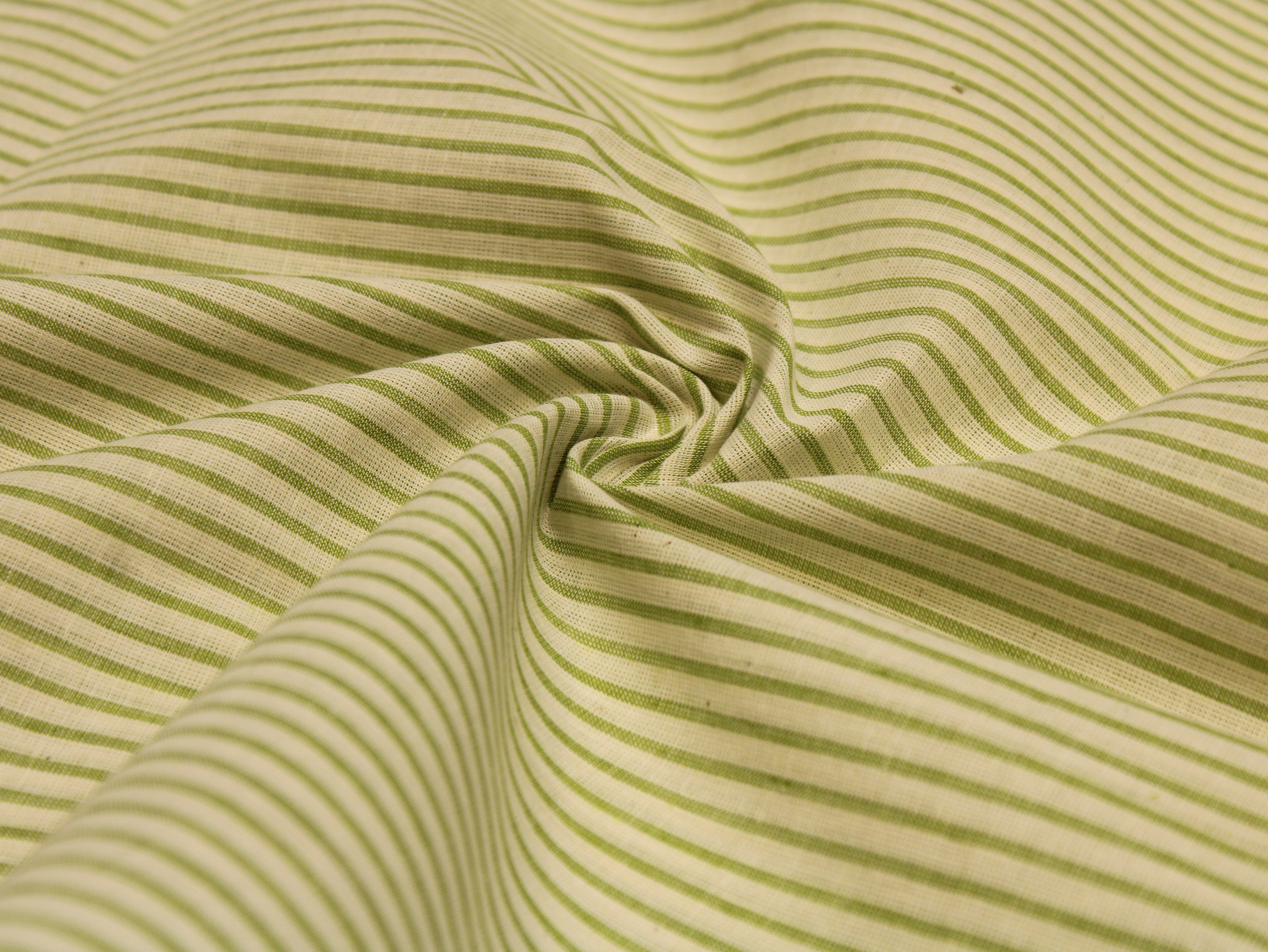 Tissu rayé tissé main 100 % coton 112 cm | Rayures larges tissées teintes dans la masse - Bleu et Blanc