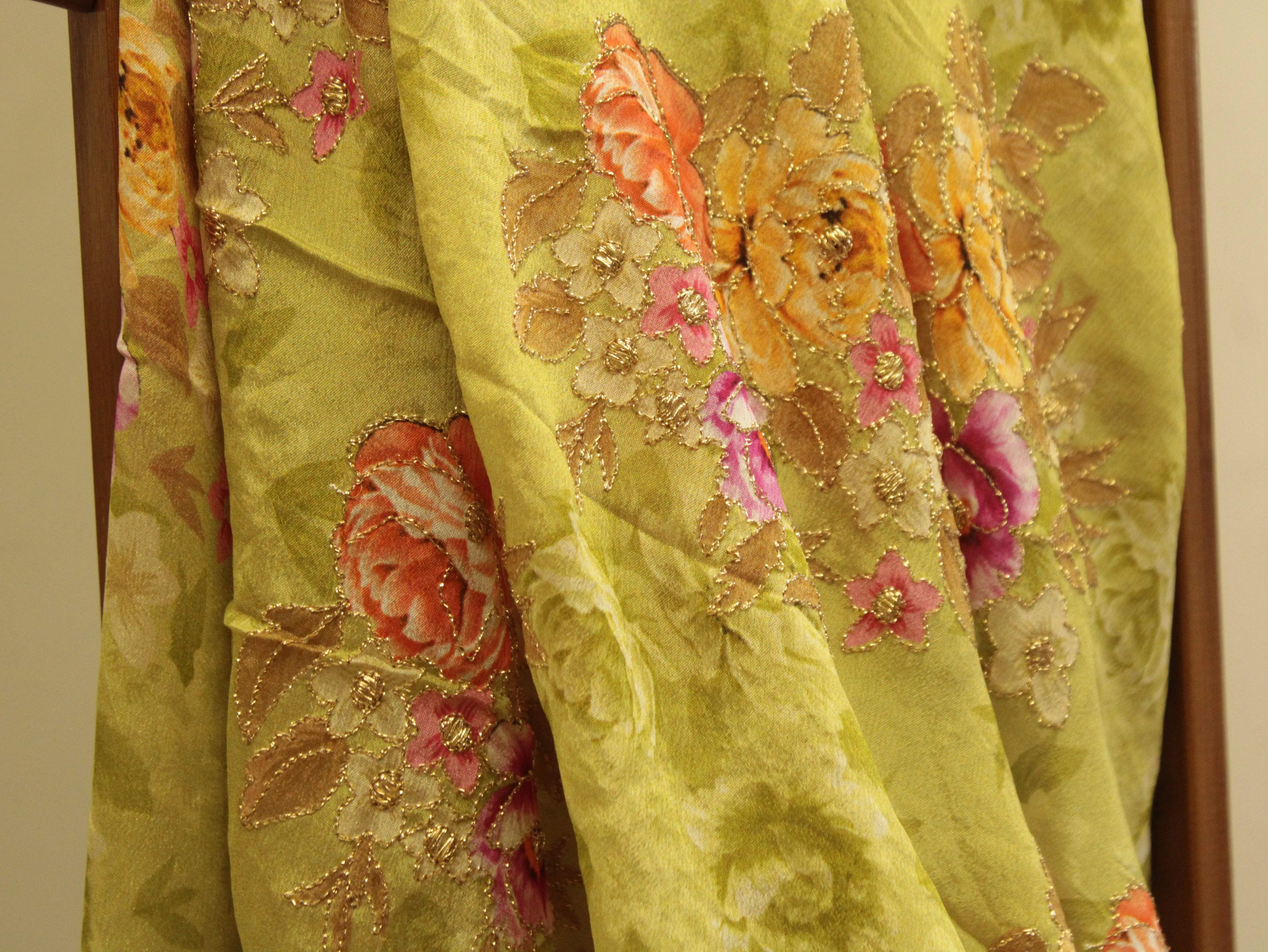 Premium Digital Print with position work Chinon Fabric - Pista - M'Foks