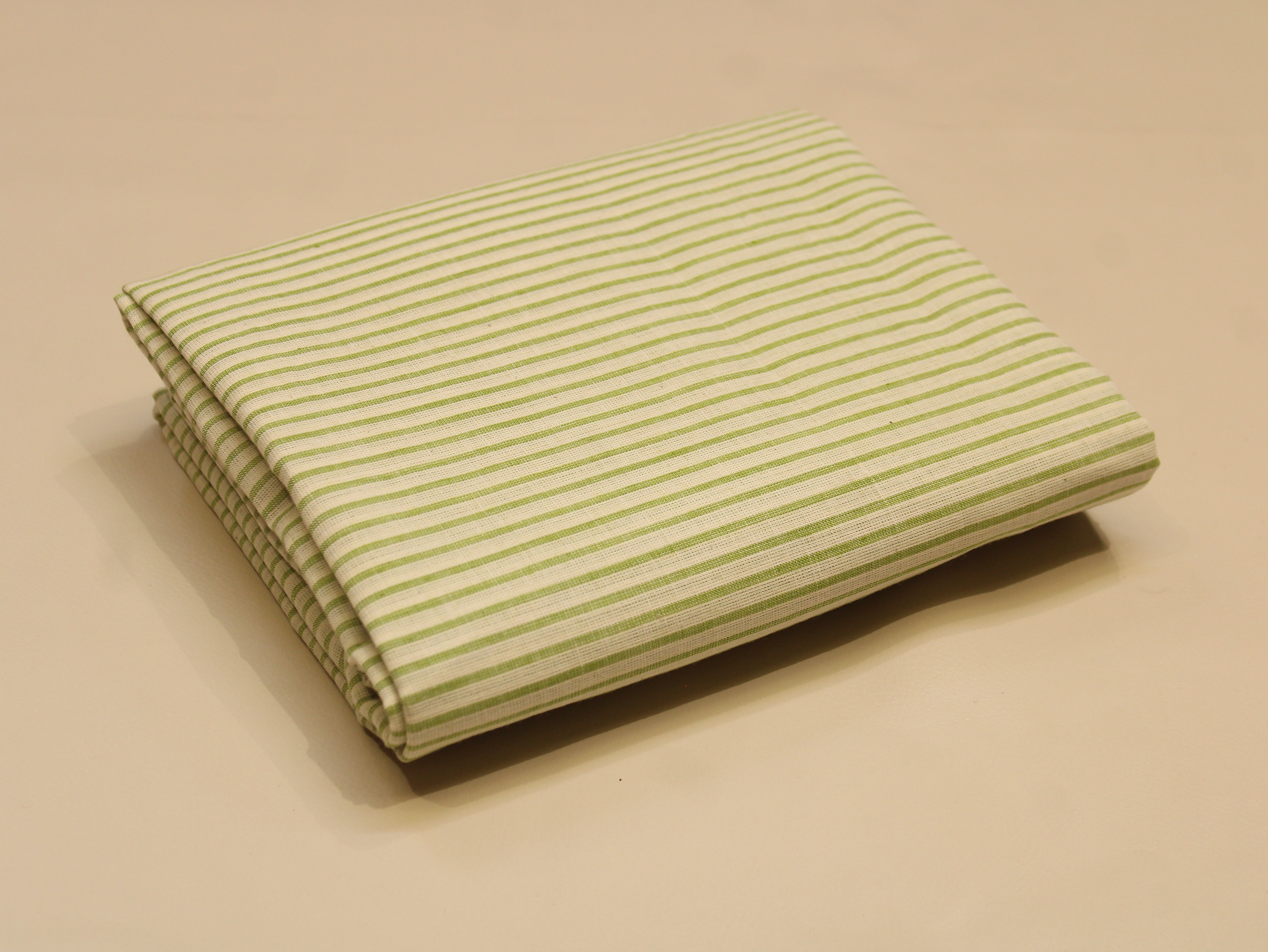 Tissu rayé tissé main 100 % coton 112 cm | Rayures larges tissées teintes dans la masse - Bleu et Blanc