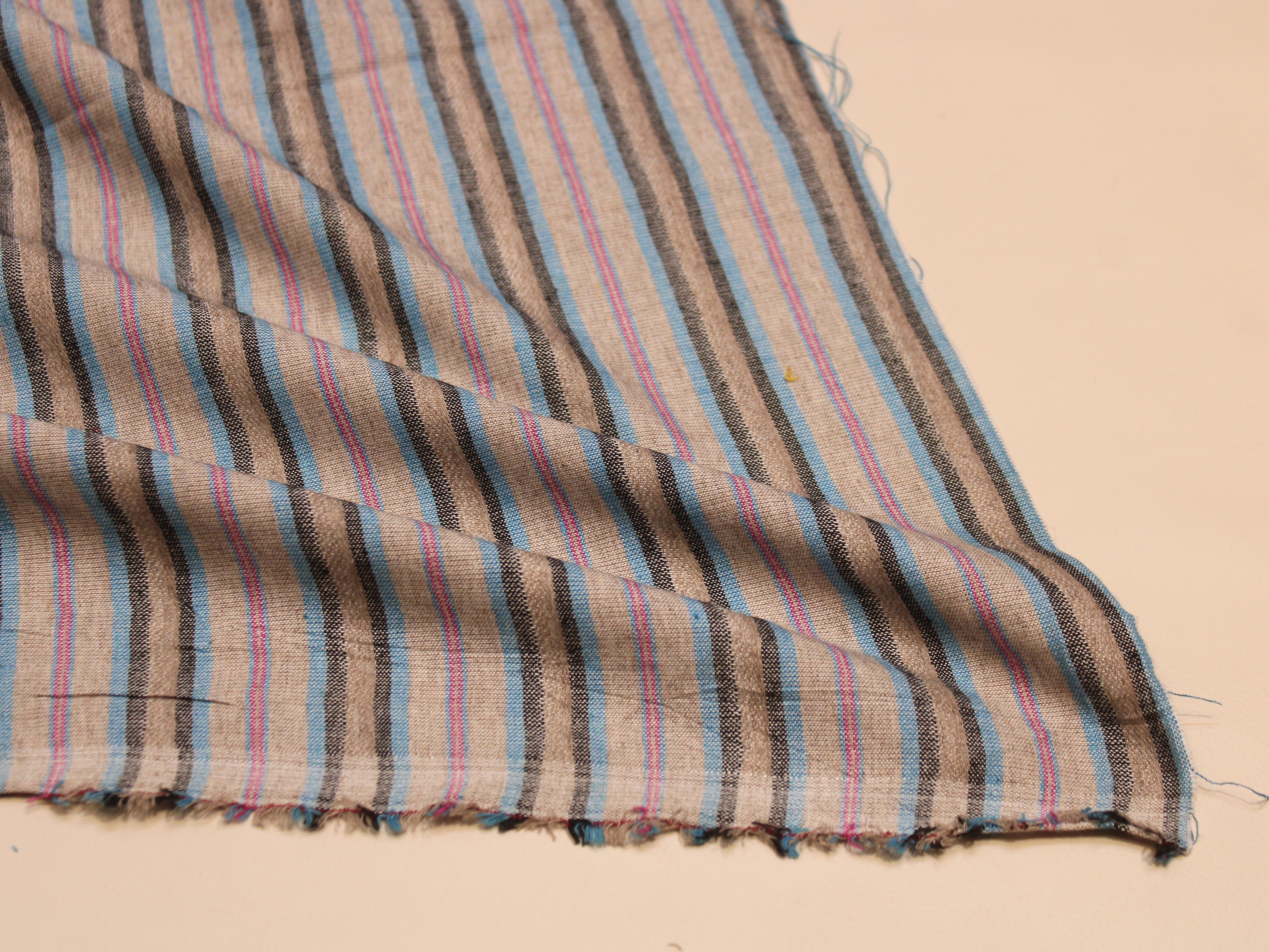 Pure Cotton Yarn Dyed Horizontal Stripe Fabric 44 Inch | Multicolor Weft Stripes