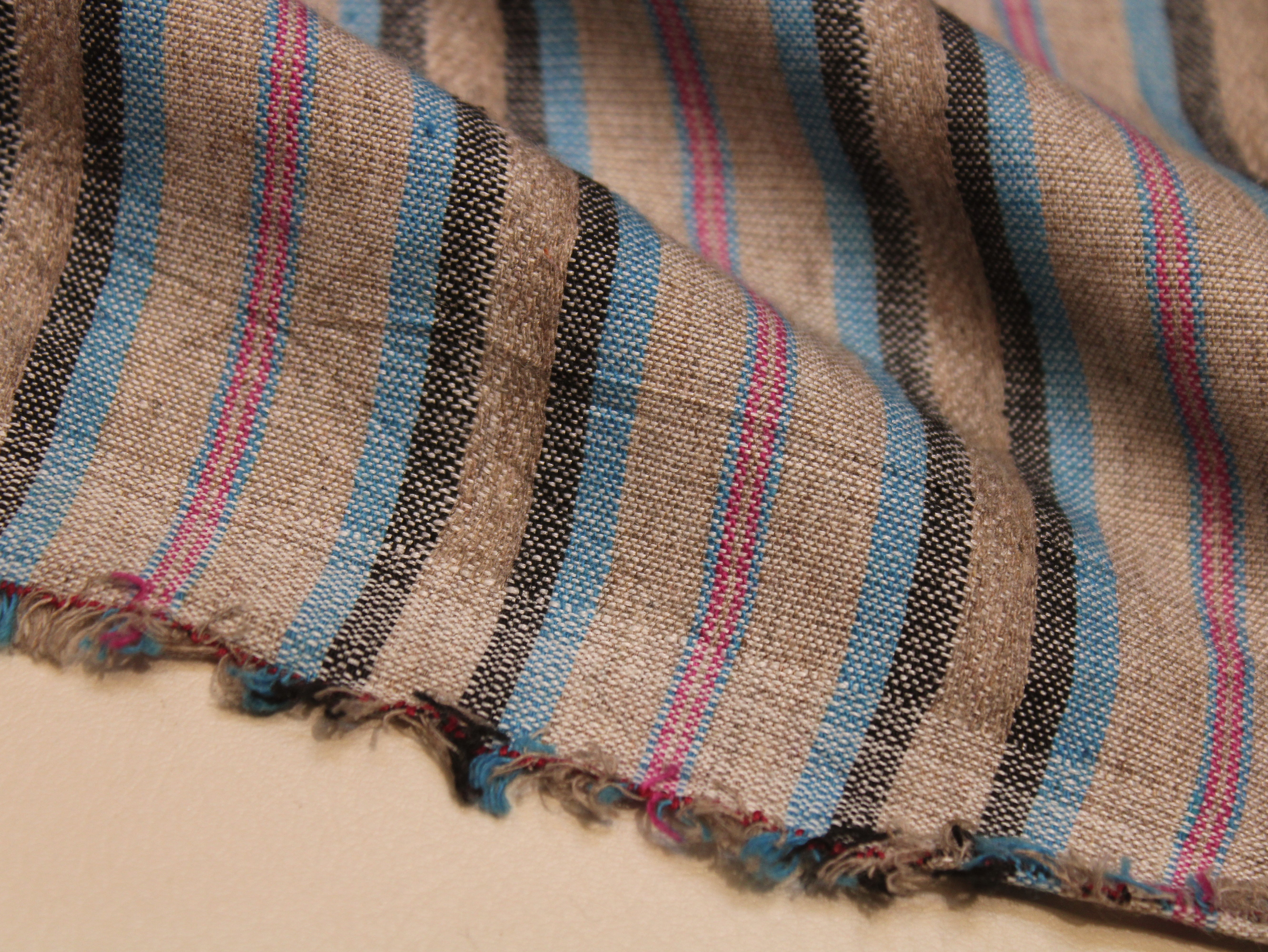 Pure Cotton Yarn Dyed Horizontal Stripe Fabric 44 Inch | Multicolor Weft Stripes