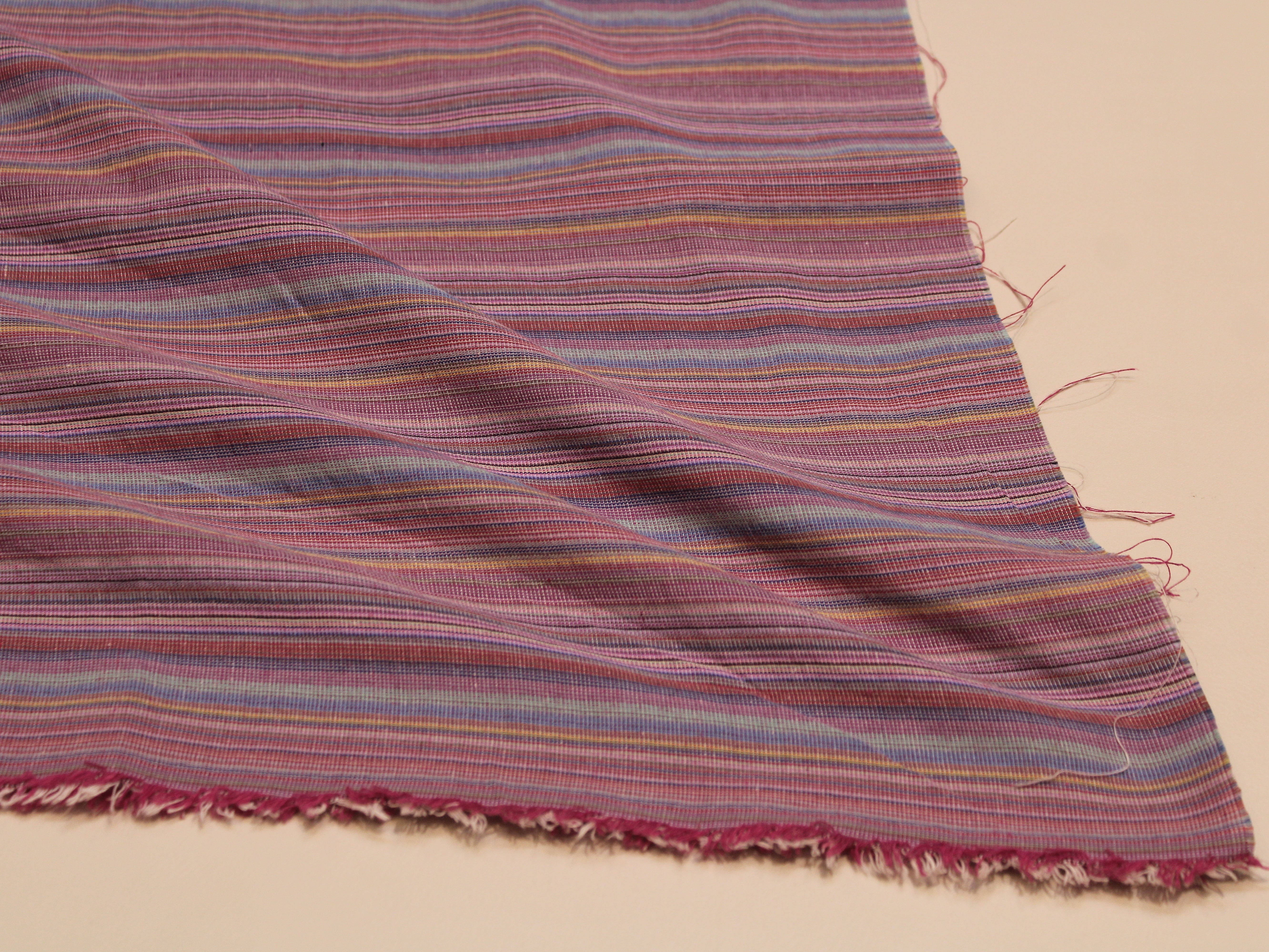 Pure Cotton Multicolour Yarn-Dyed Woven Stripe Fabric | 60 Inch