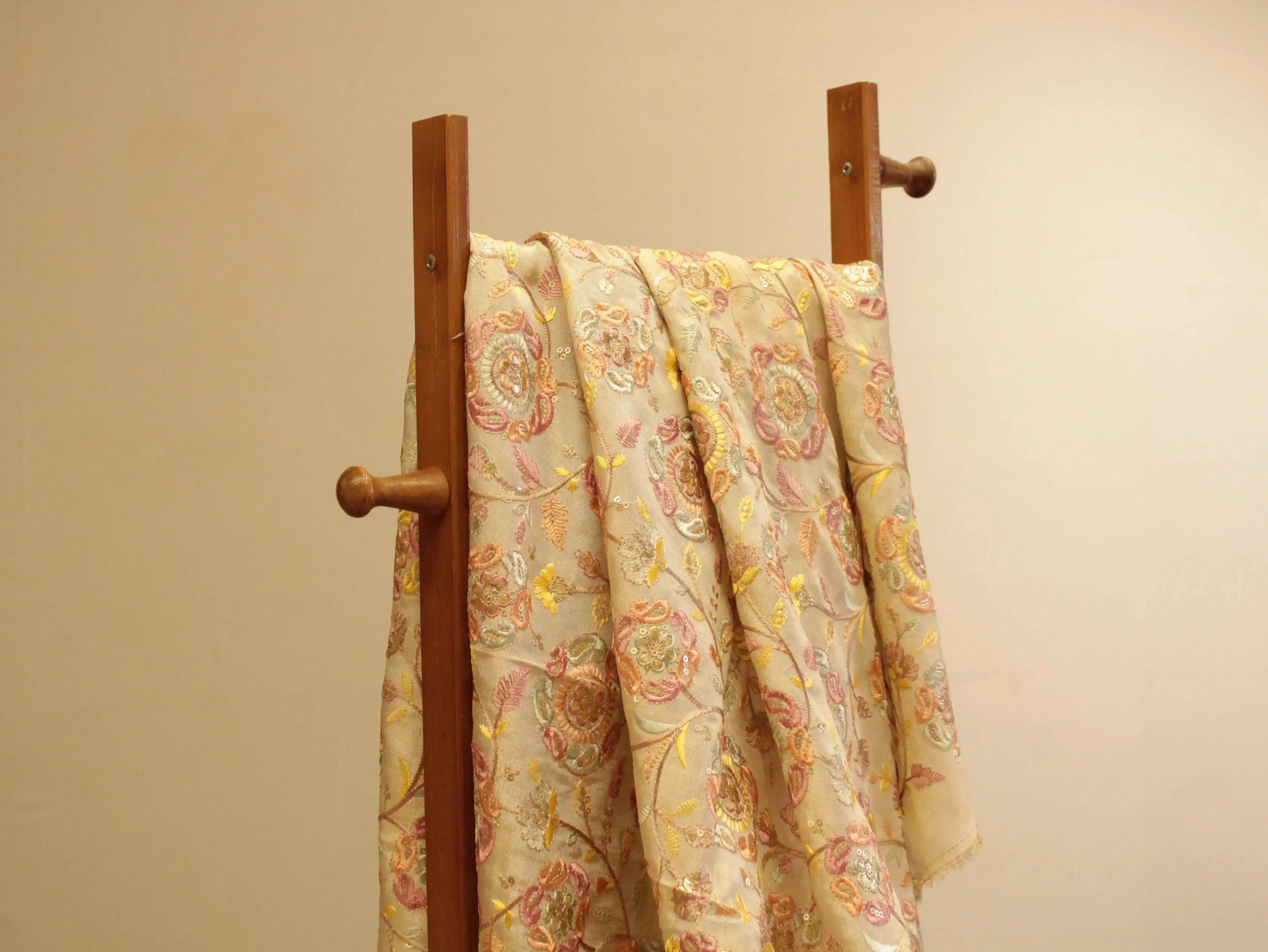 Premium Pure Tissue Fabric with Rich Thread Work - M'Foks