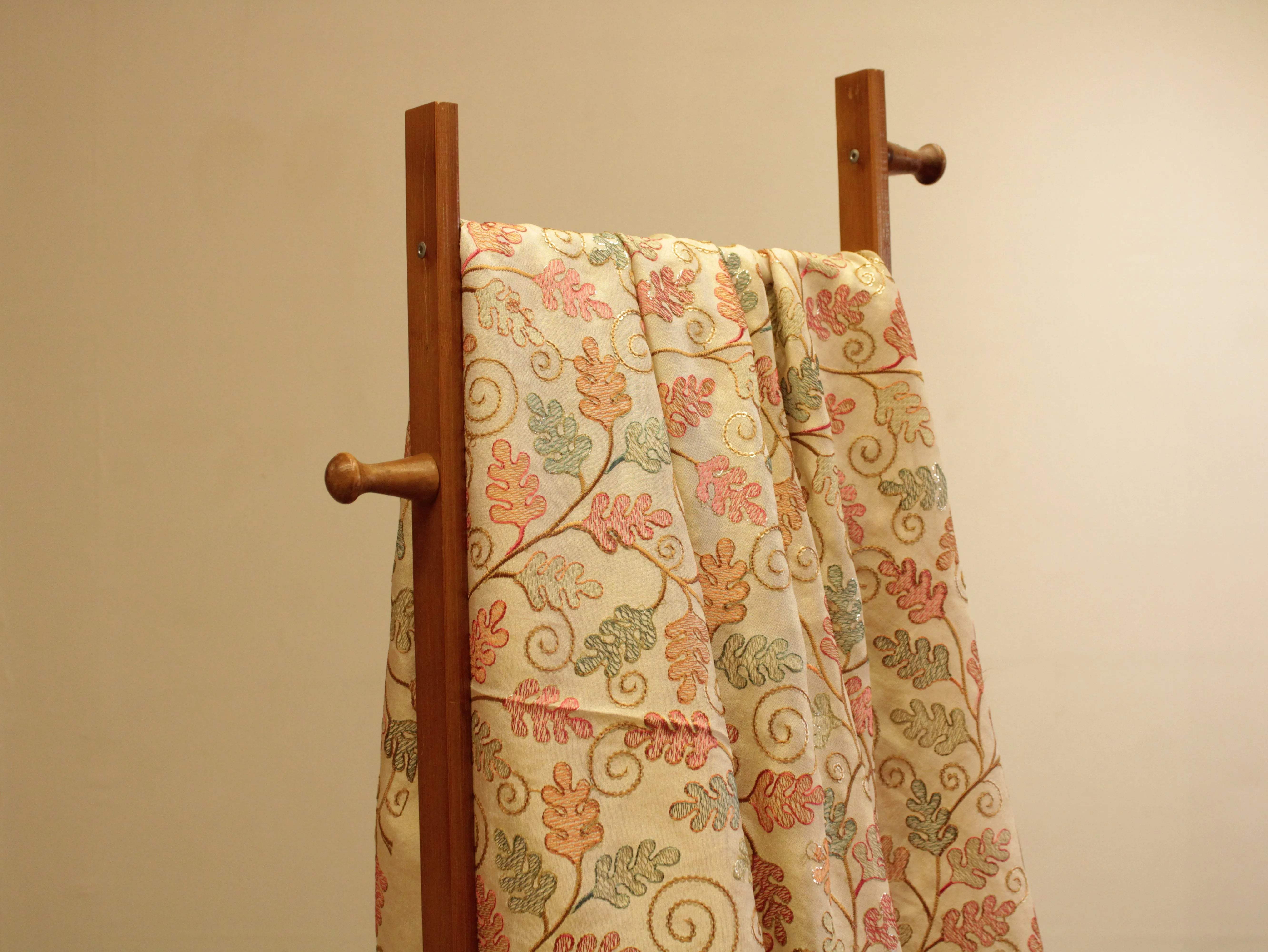 Premium Pure Tissue Fabric with Rich Thread Work - M'Foks