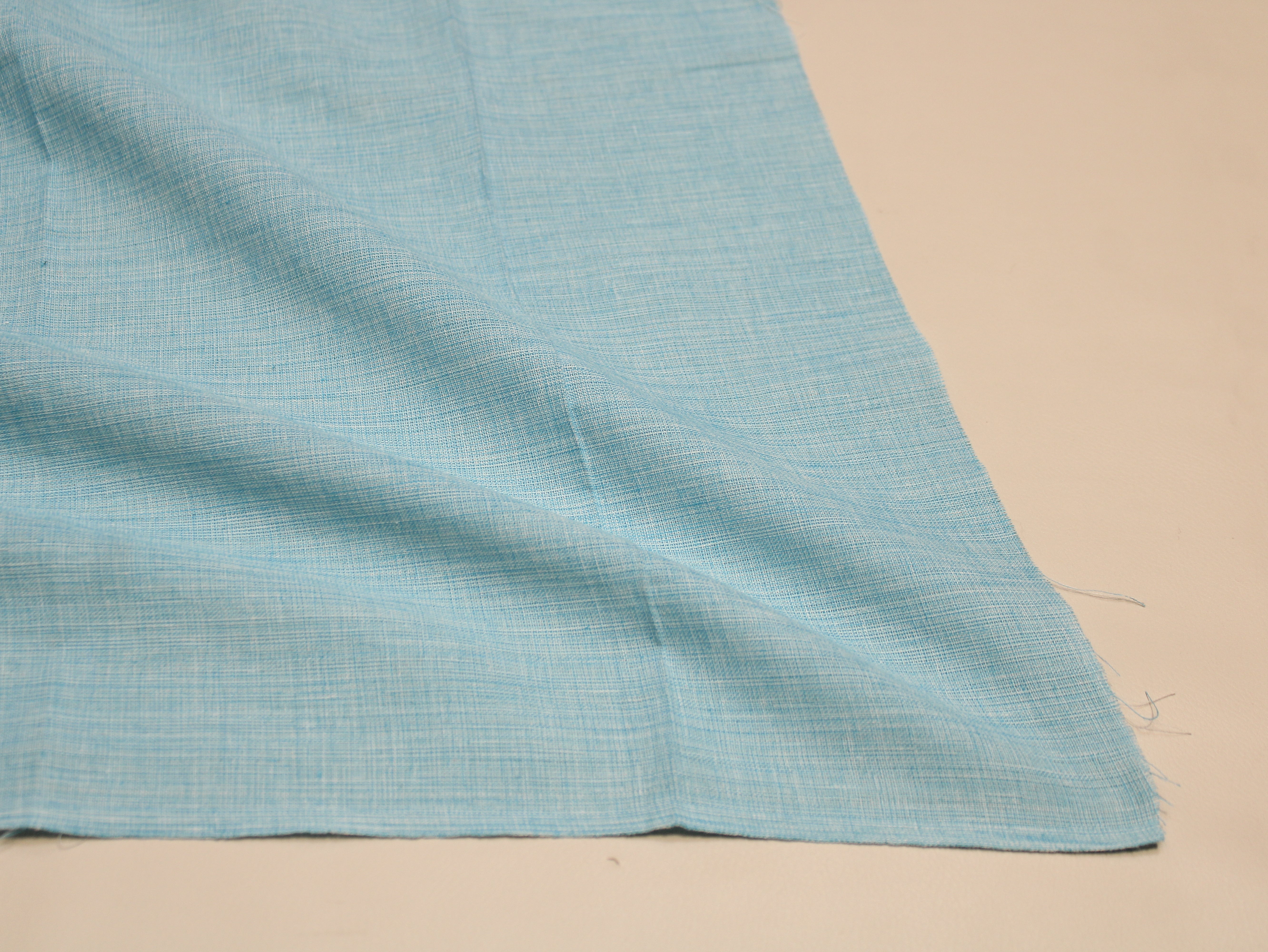 Pure Cotton Plain Handloom Fabric 44 Inches Width - Sky Blue