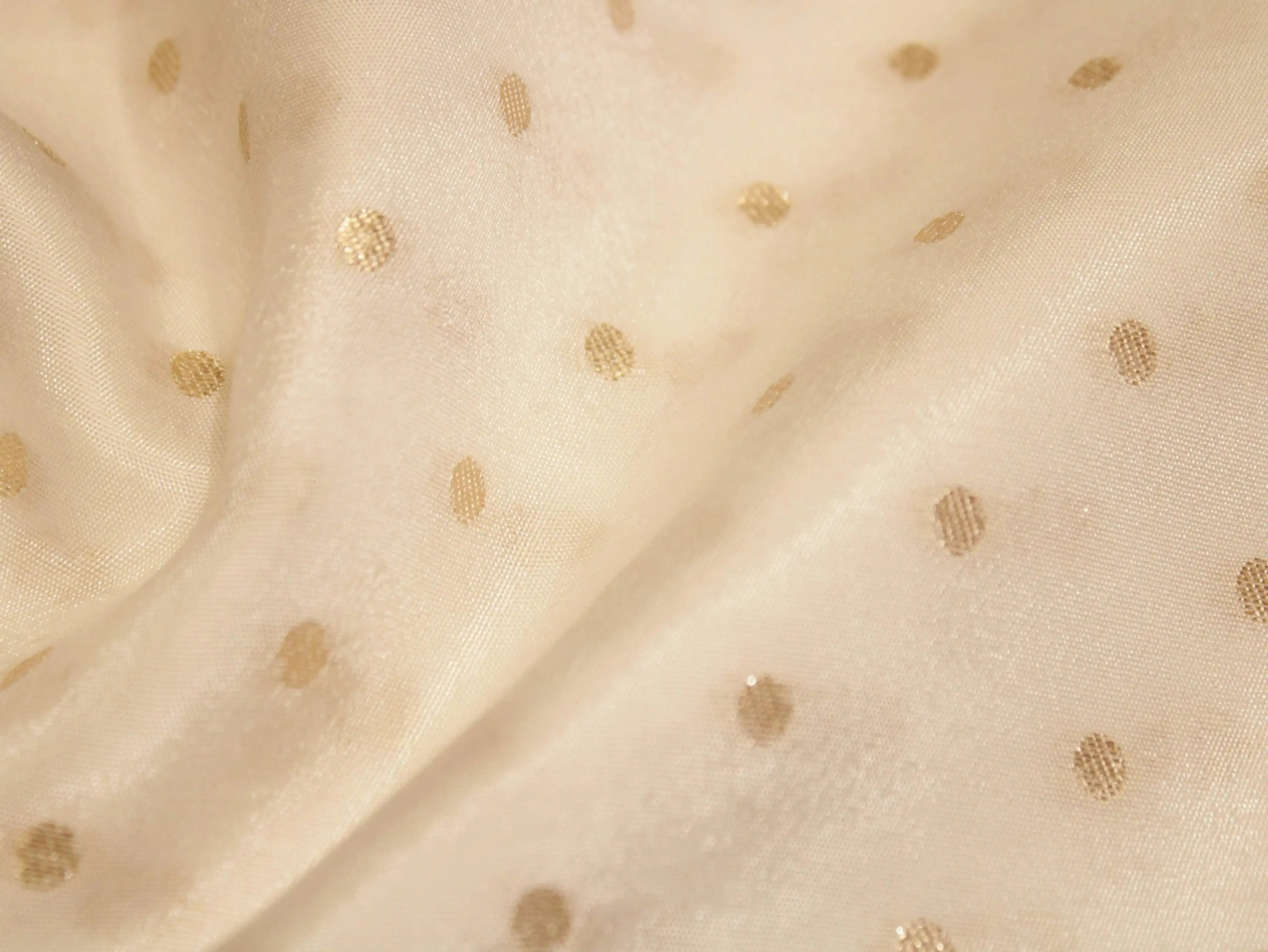 Zari Woven Dola Silk by M'Foks - White Dyeable - M'Foks