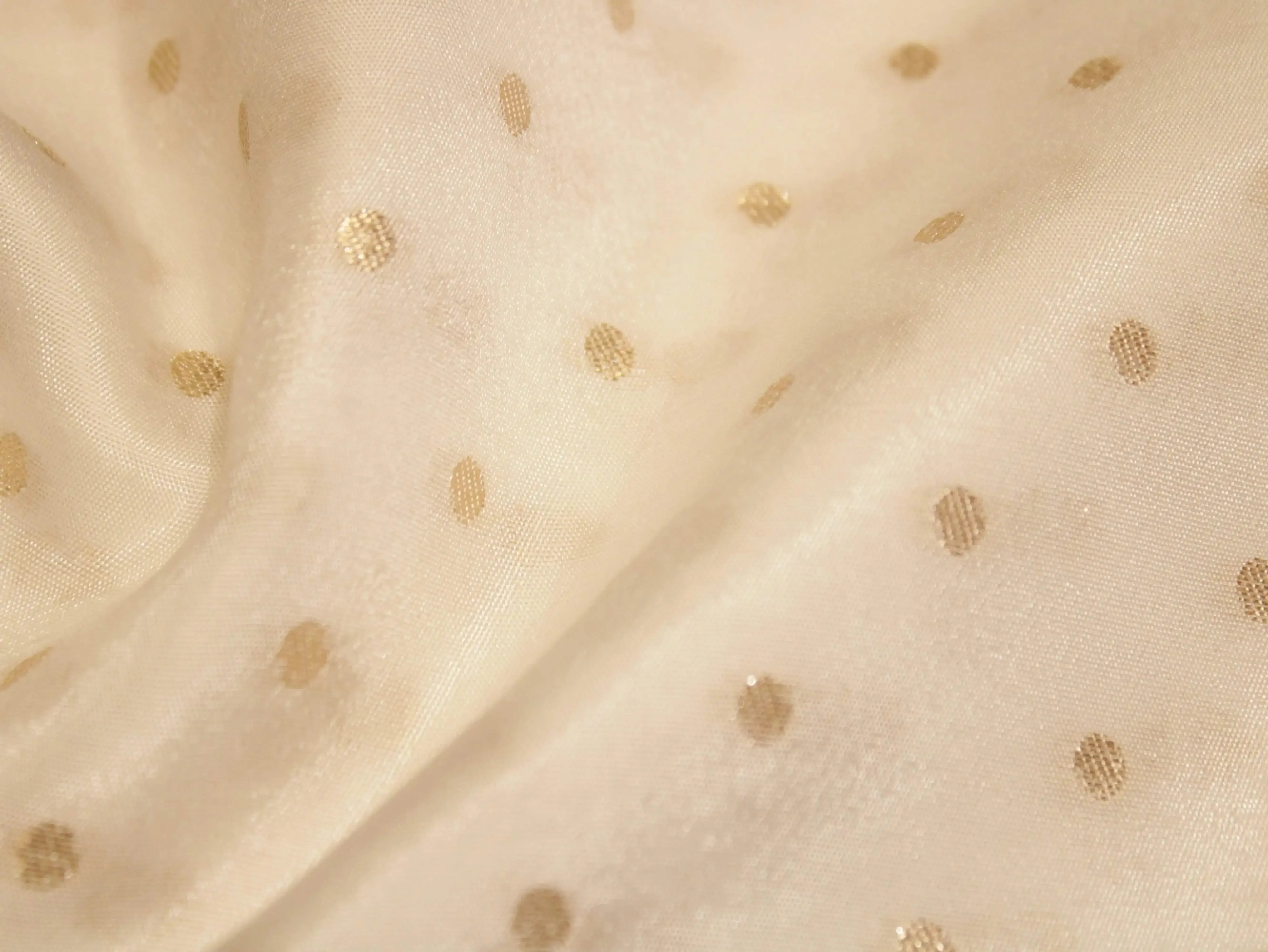 Zari Woven Dola Silk by M'Foks - White Dyeable - M'Foks