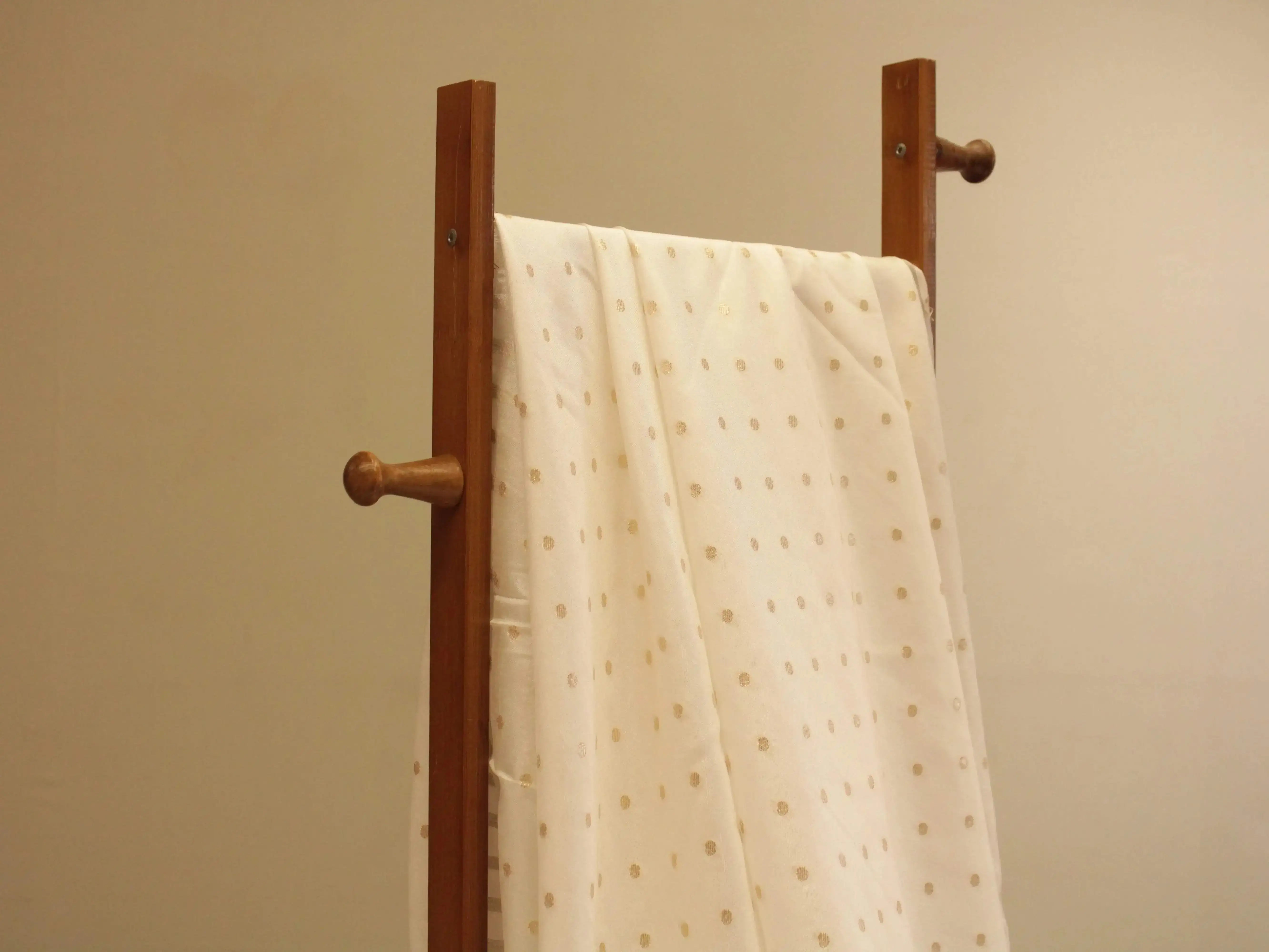 Zari Woven Dola Silk by M'Foks - White Dyeable - M'Foks