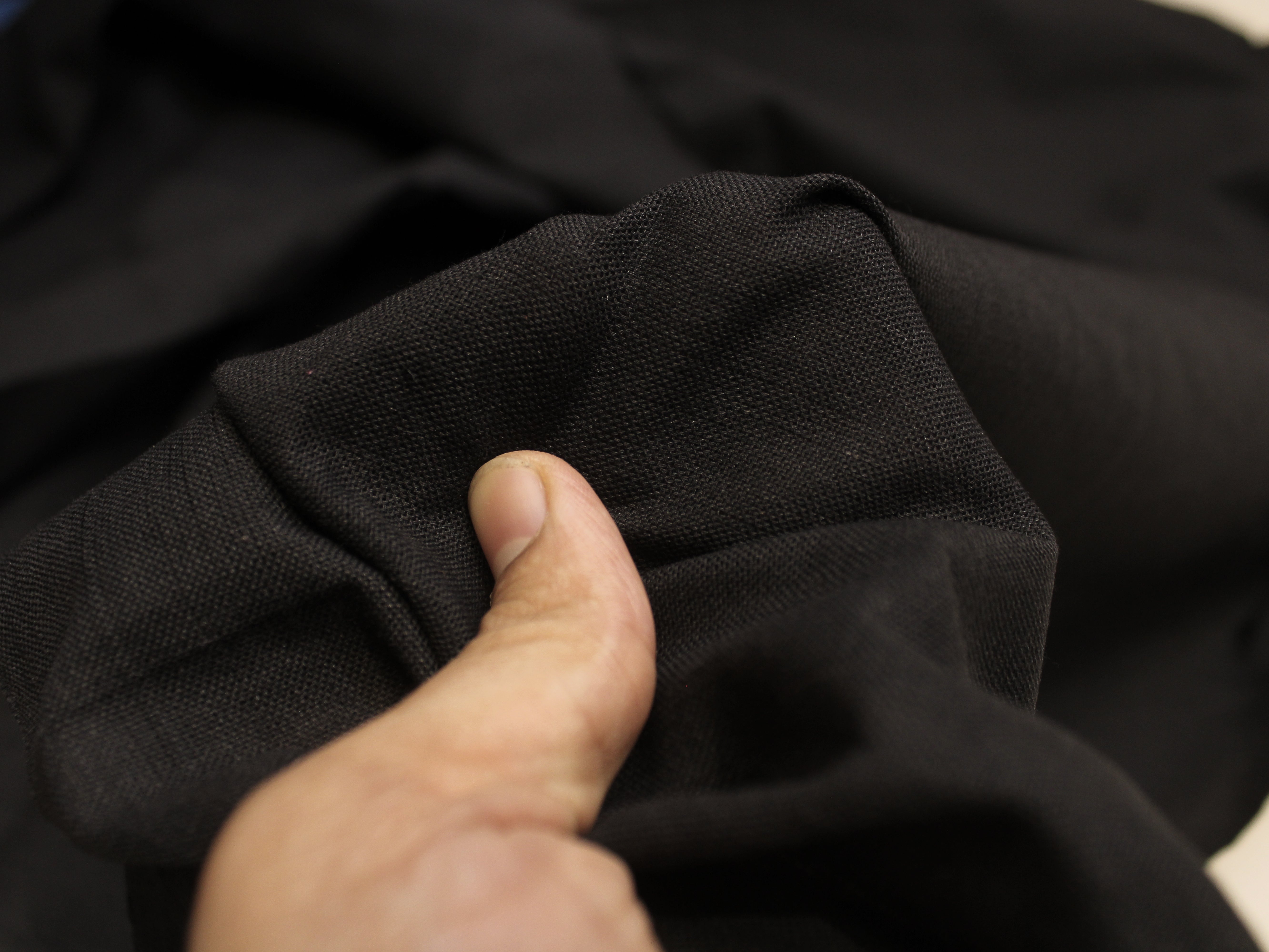 Pure Cotton Plain Handloom Fabric 44 Inches Width - Black