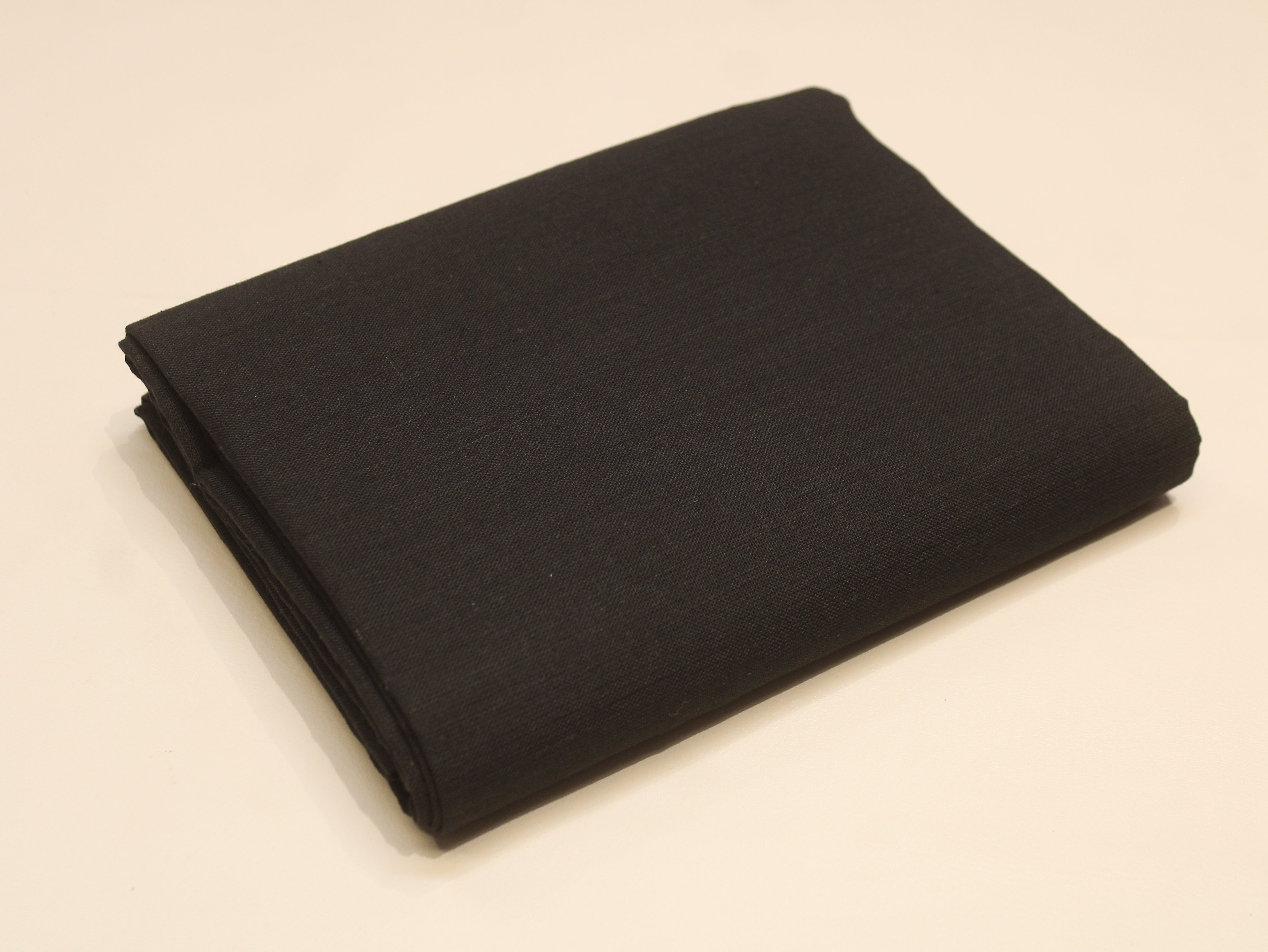 Pure Cotton Plain Handloom Fabric 44 Inches Width - Black