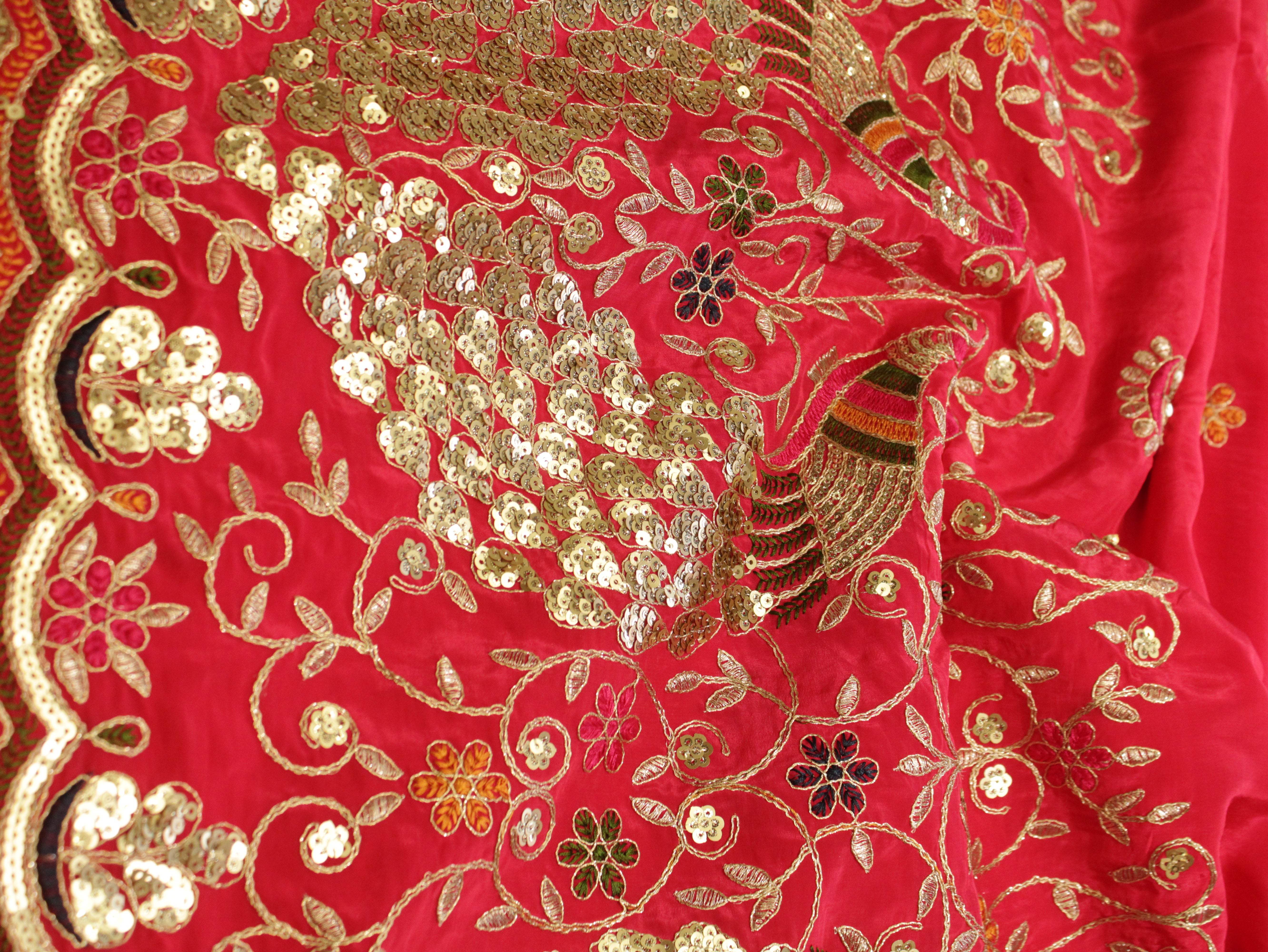 Premium Figure Panel Work Natural Crepe Fabric - Rani - M'Foks