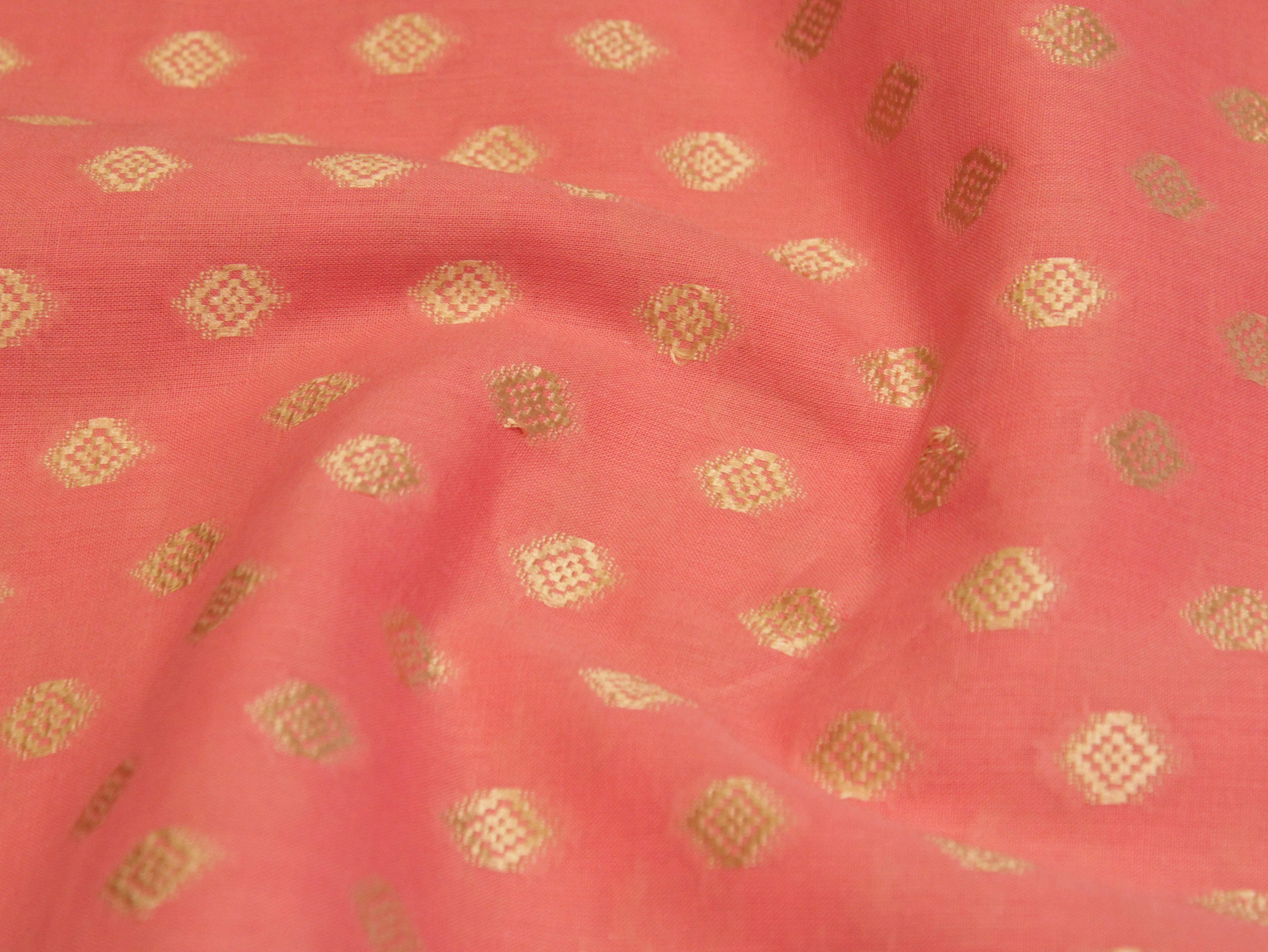 Natural Cotton Woven Fabric - Peach - M'Foks