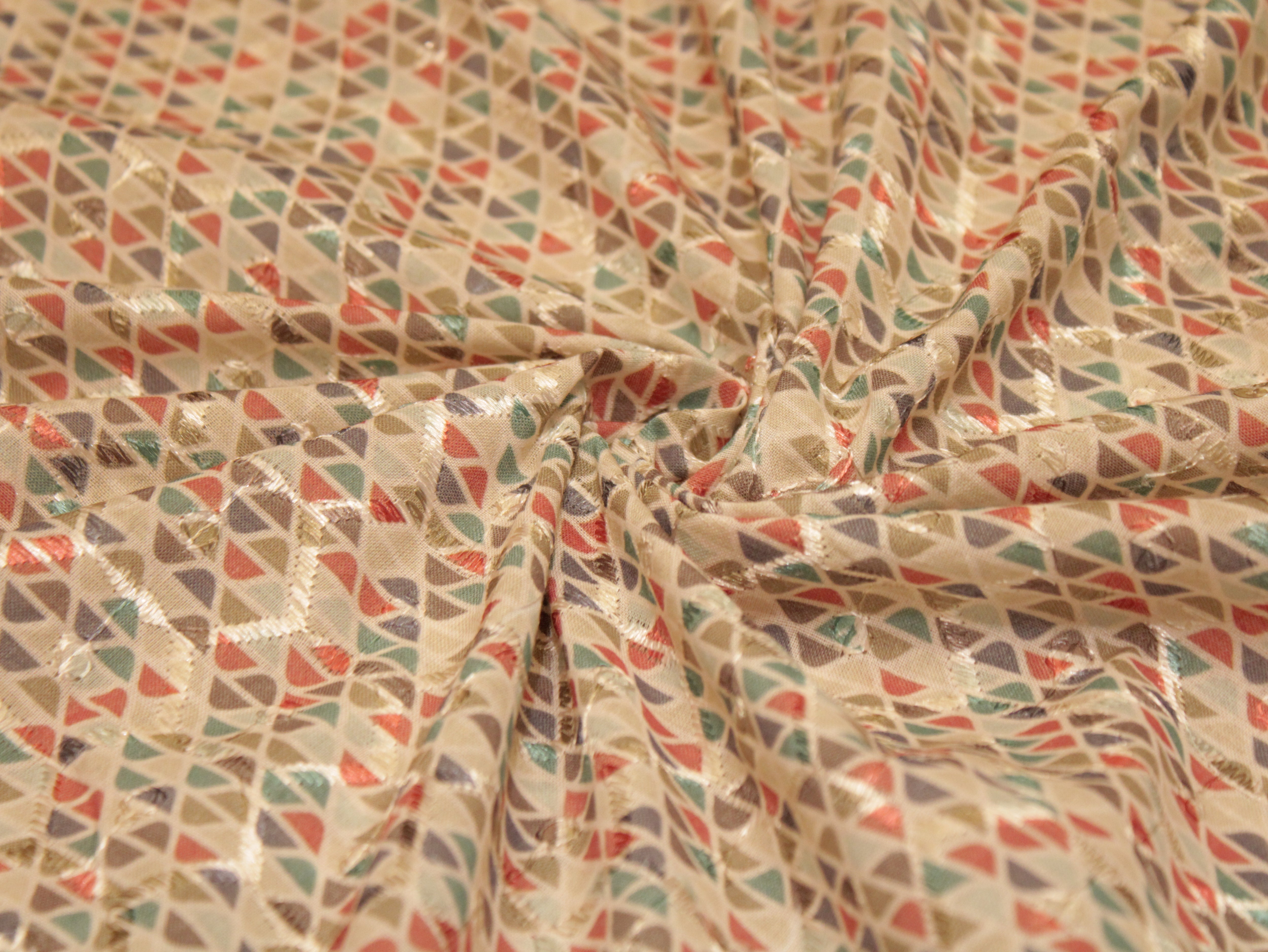 Cotton Satin Patola Foil Print Fabric