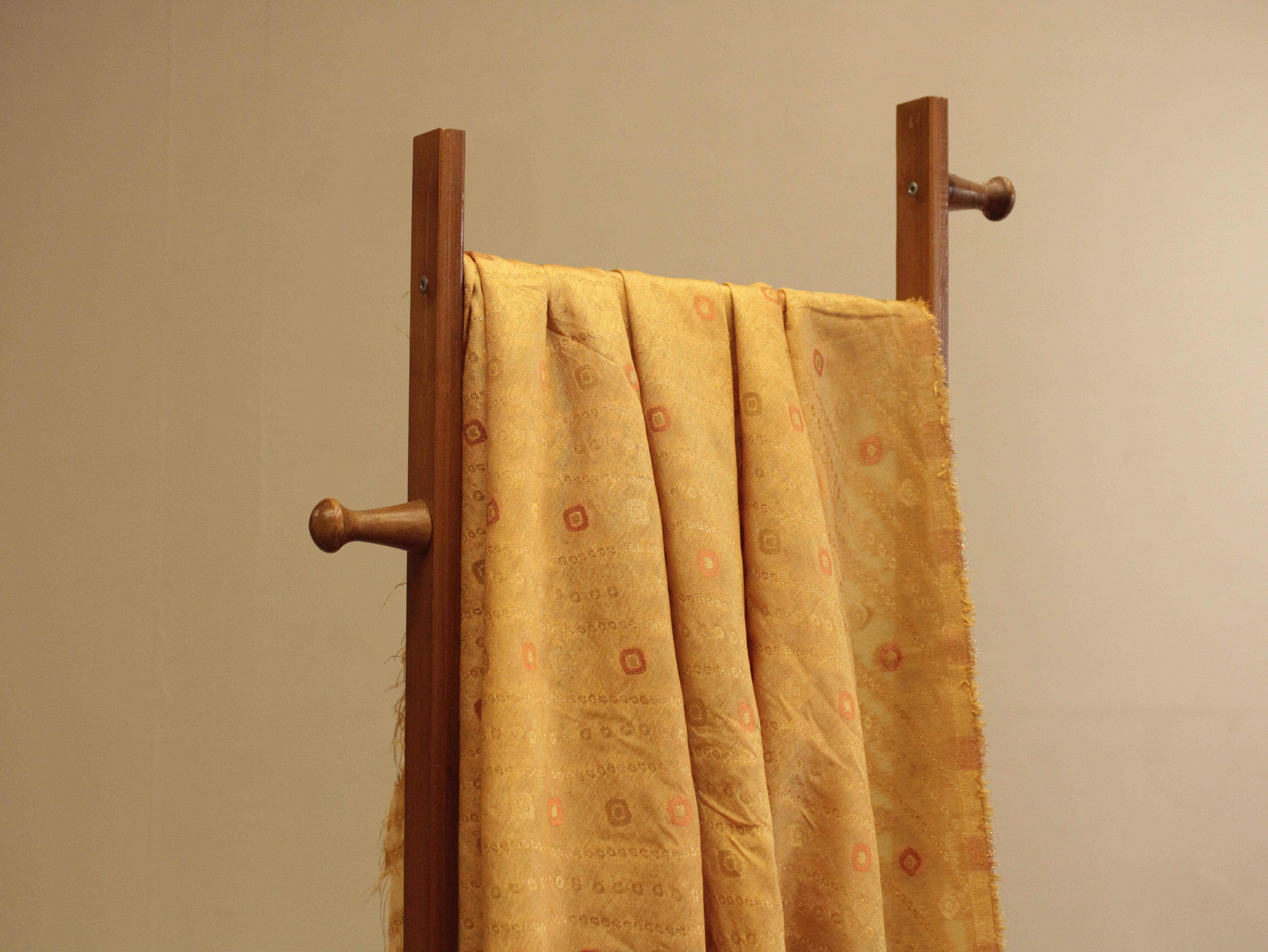 Banarasi Brocade Fabric - Golden - M'Foks