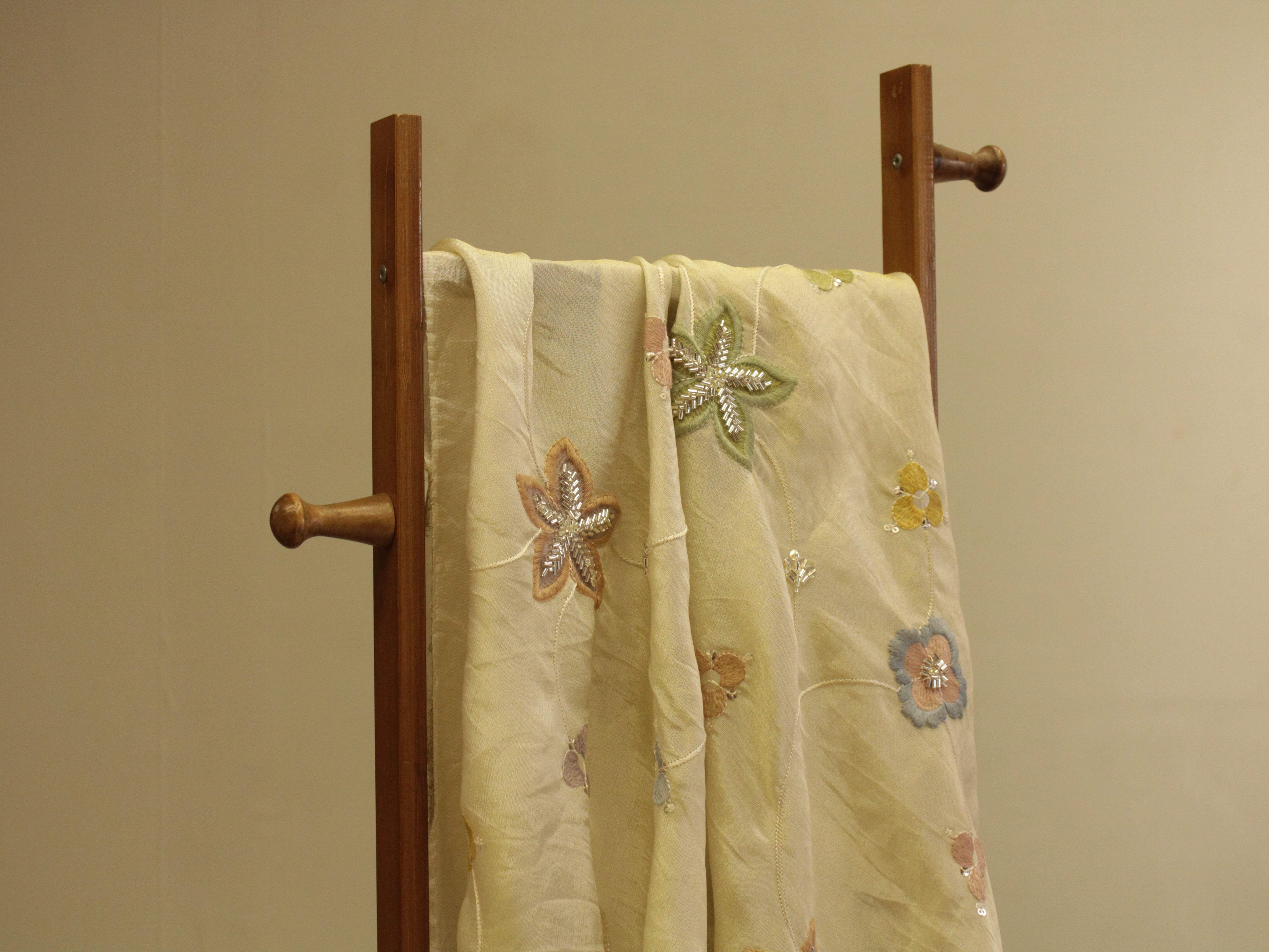 Premium Pure Tissue Fabric with Rich Pearl Work - M'Foks