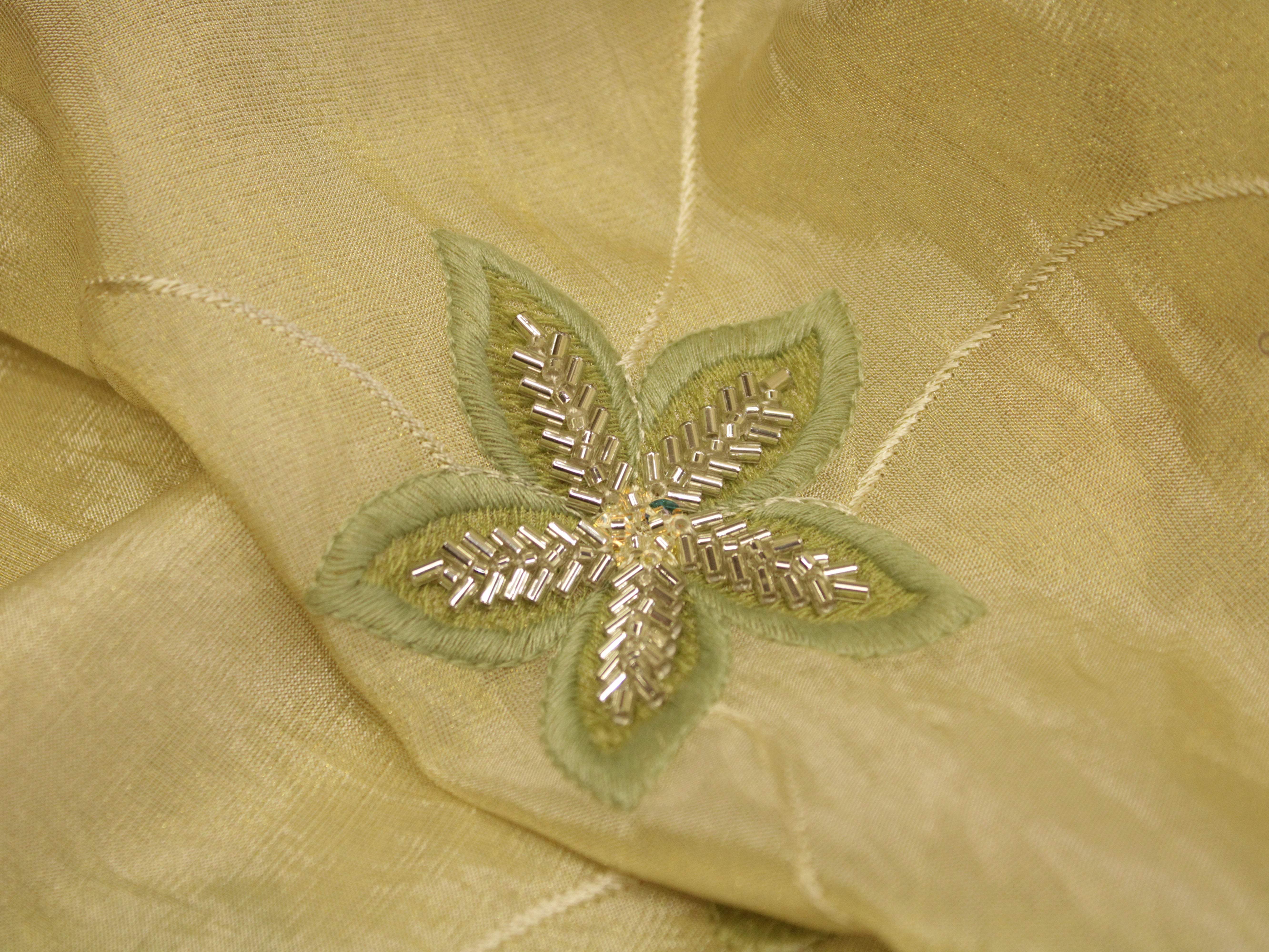 Premium Pure Tissue Fabric with Rich Pearl Work - M'Foks