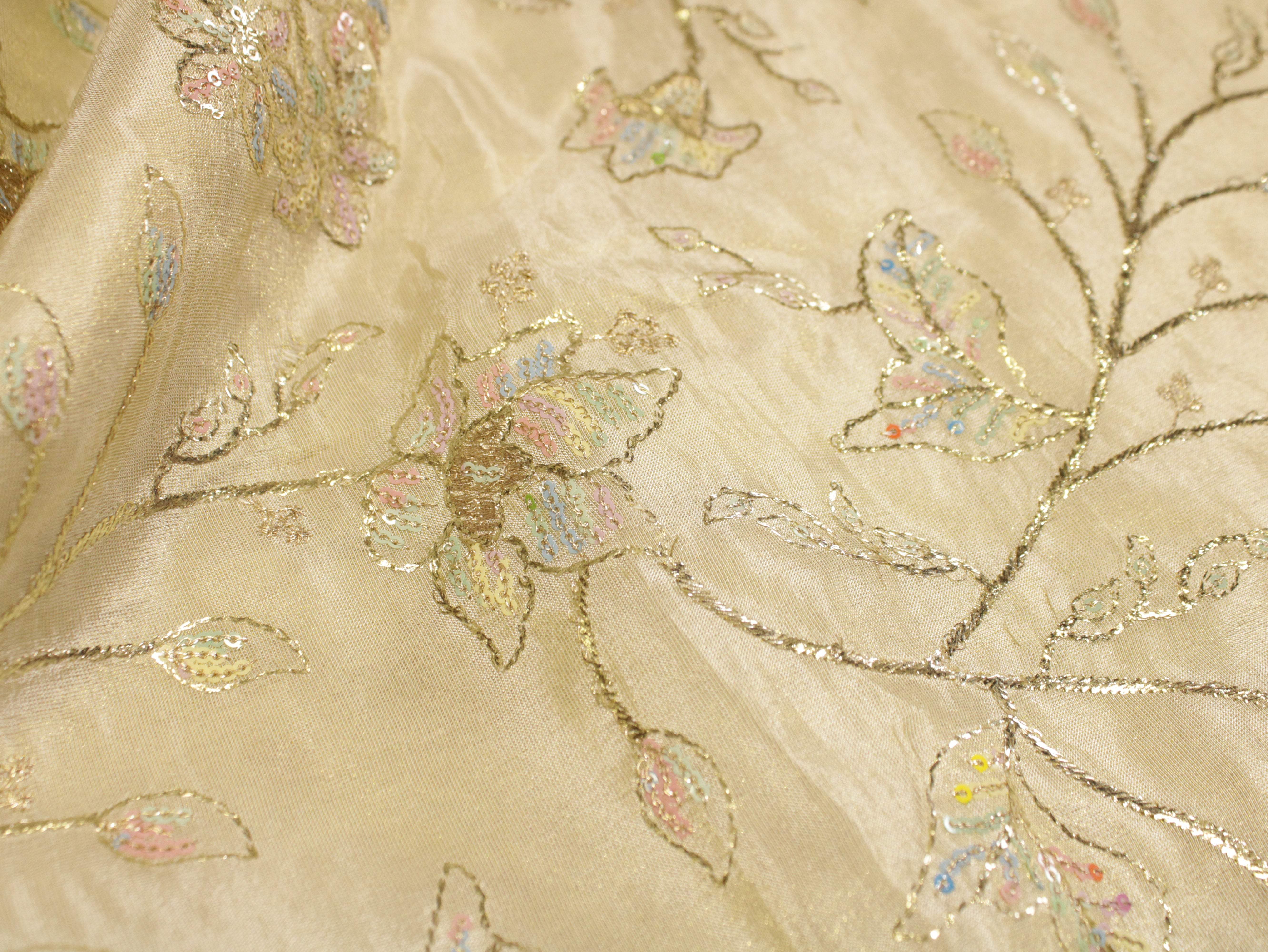 Premium Pure Tissue Fabric with Rich Zari Work - M'Foks