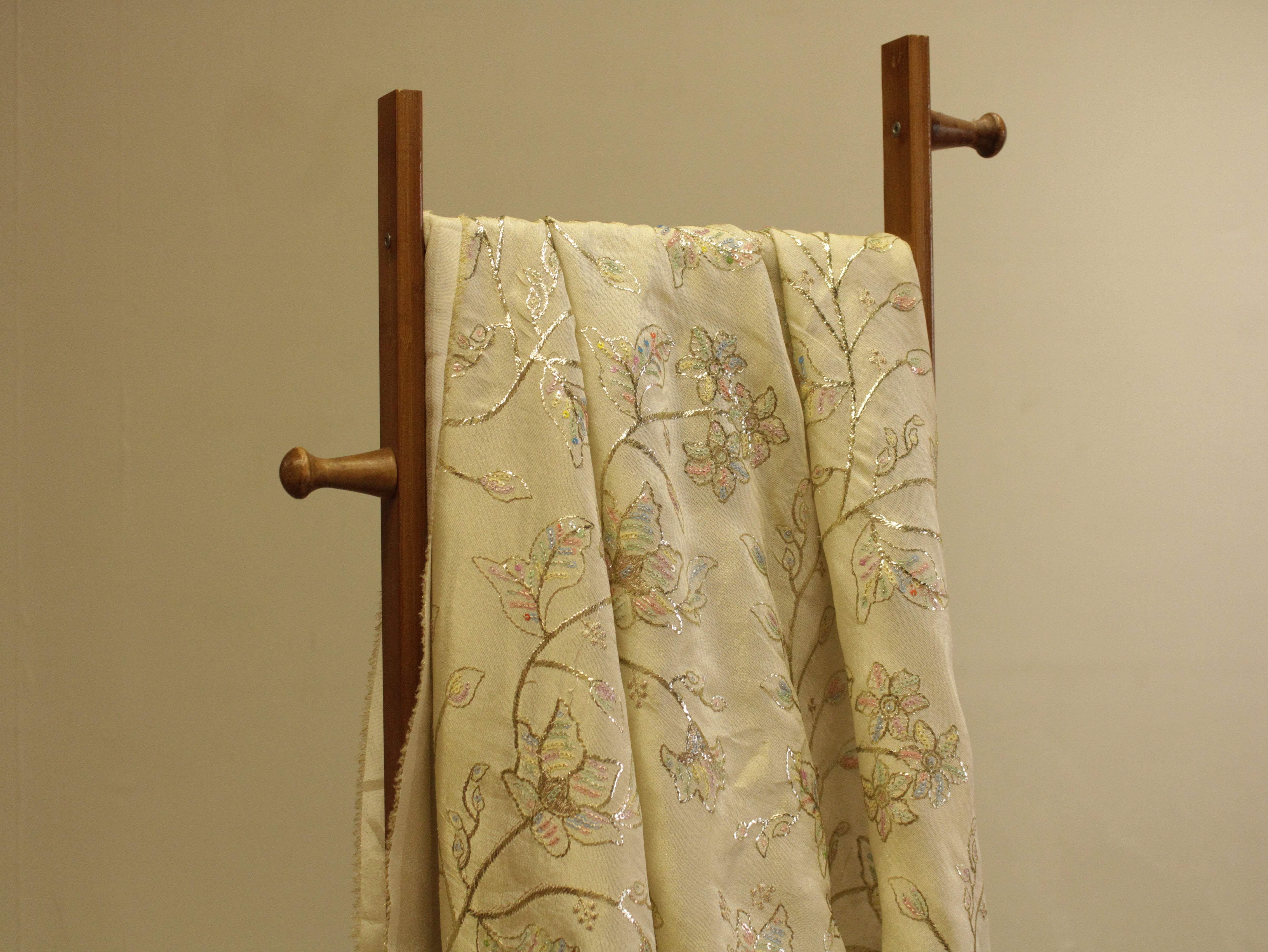 Premium Pure Tissue Fabric with Rich Zari Work - M'Foks