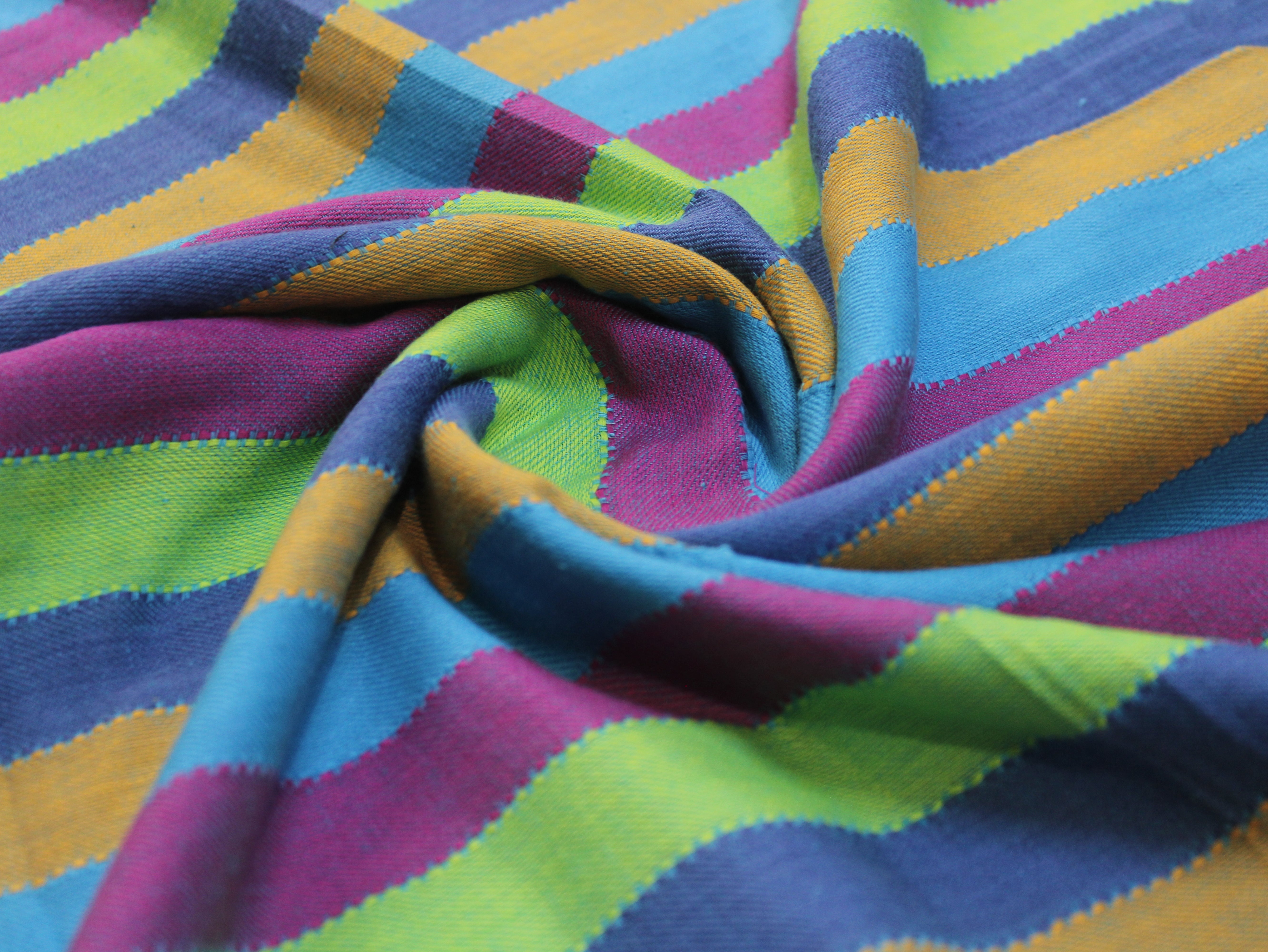 Pure Cotton Yarn-Dyed Handloom Stripe Fabric — Vibrant Horizon
