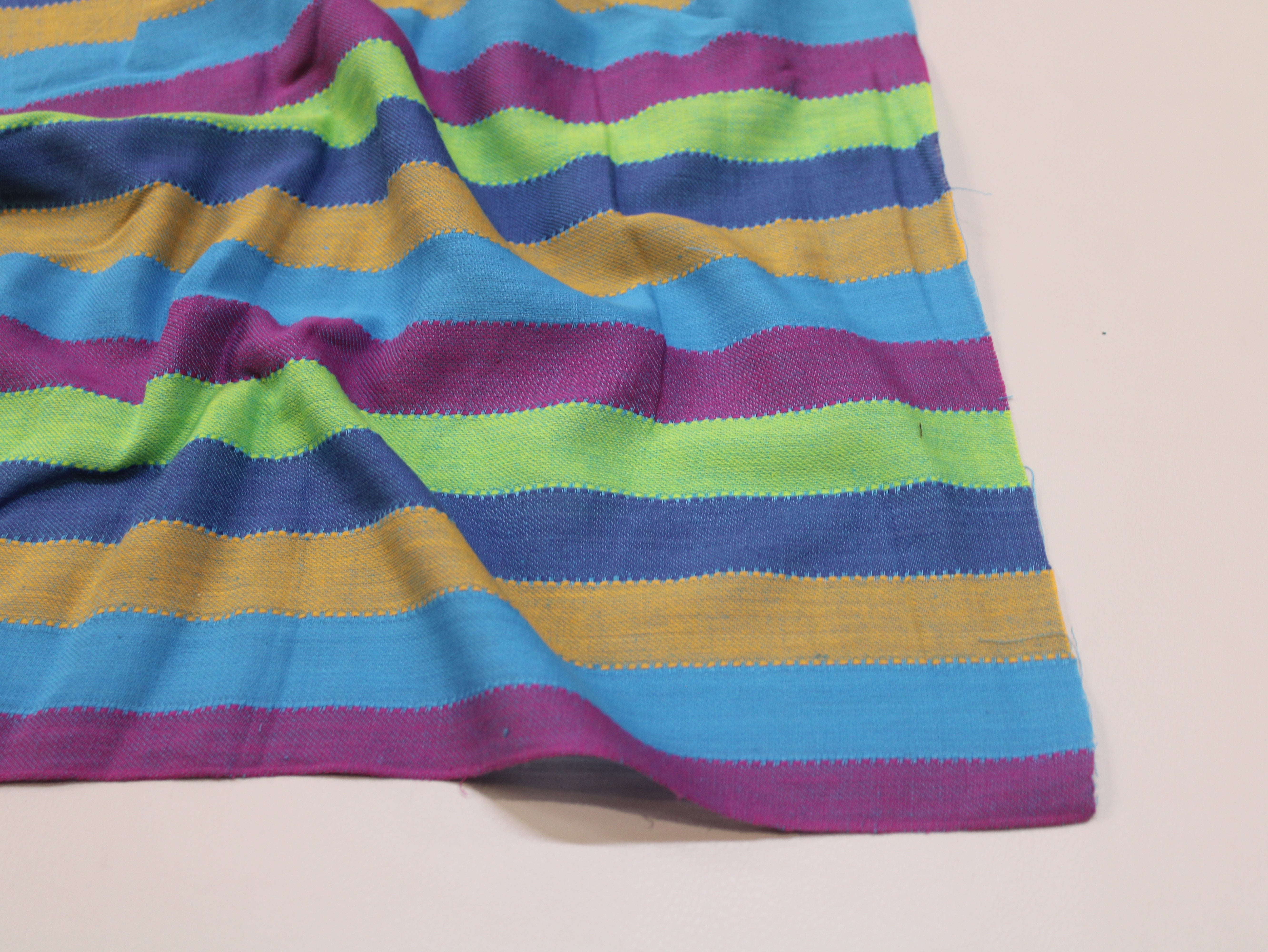 Pure Cotton Yarn-Dyed Handloom Stripe Fabric — Vibrant Horizon