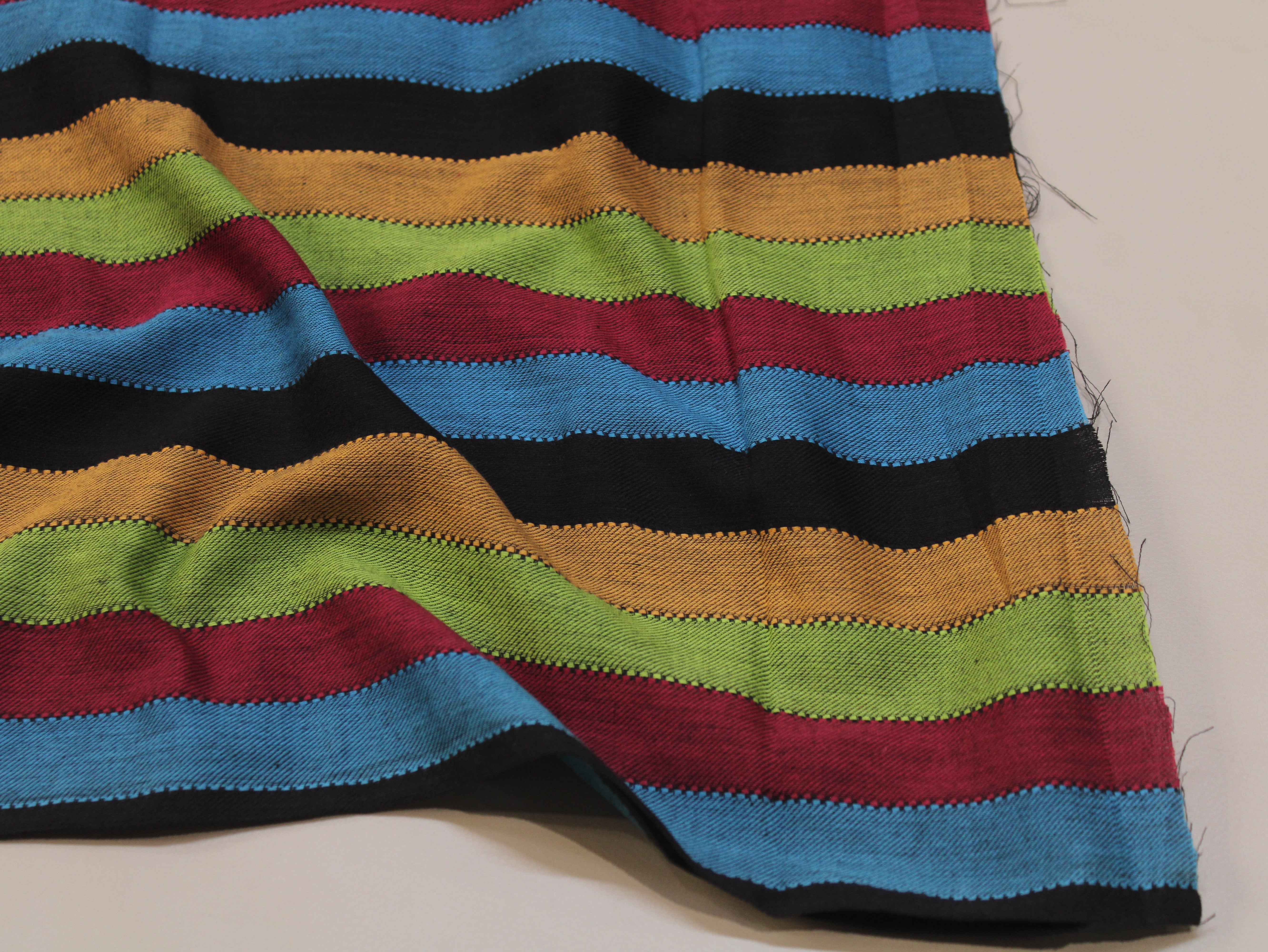 Pure Cotton Yarn-Dyed Handloom Stripe Fabric — Vibrant Horizon