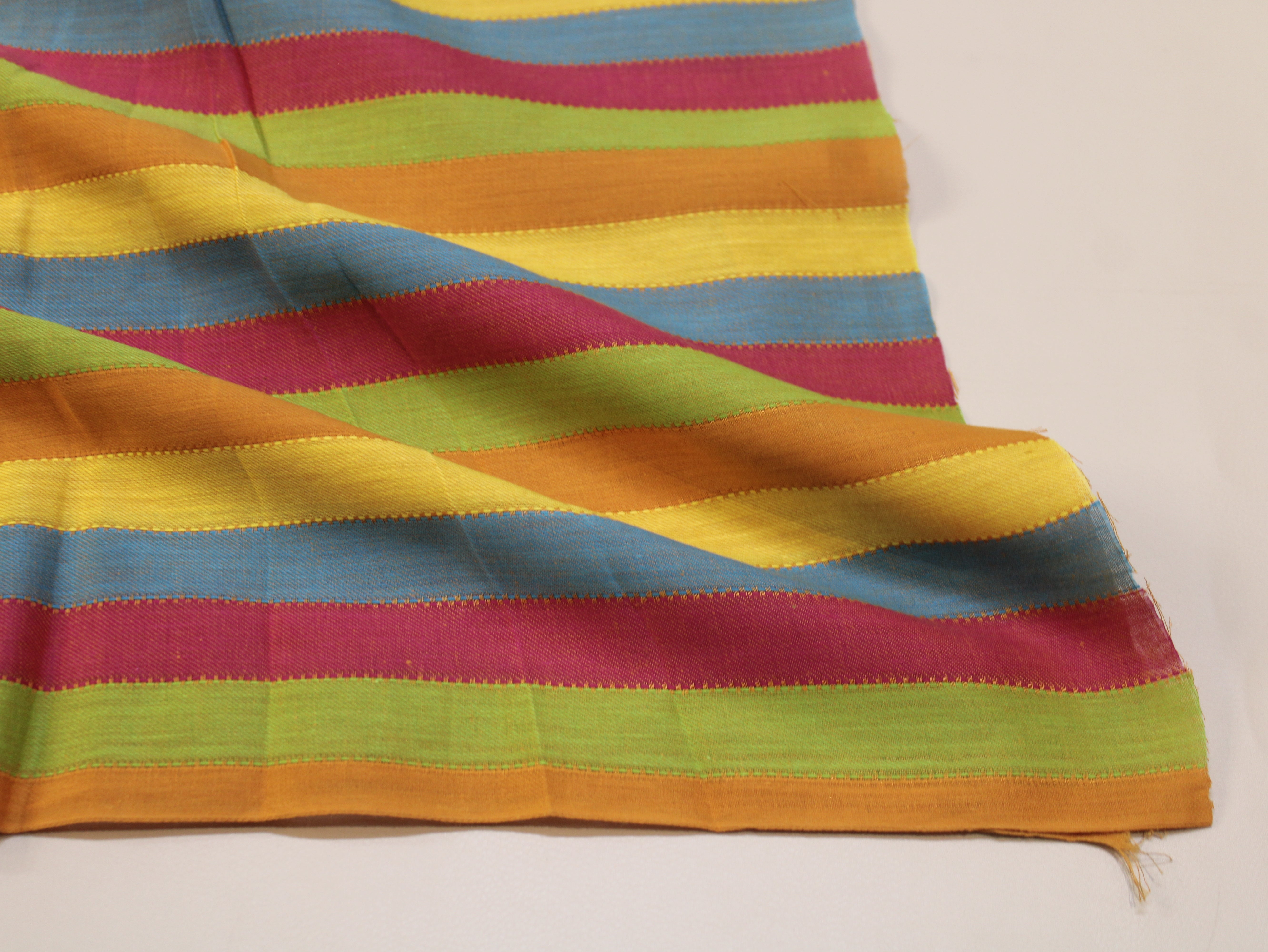 Pure Cotton Yarn-Dyed Handloom Stripe Fabric — Vibrant Horizon