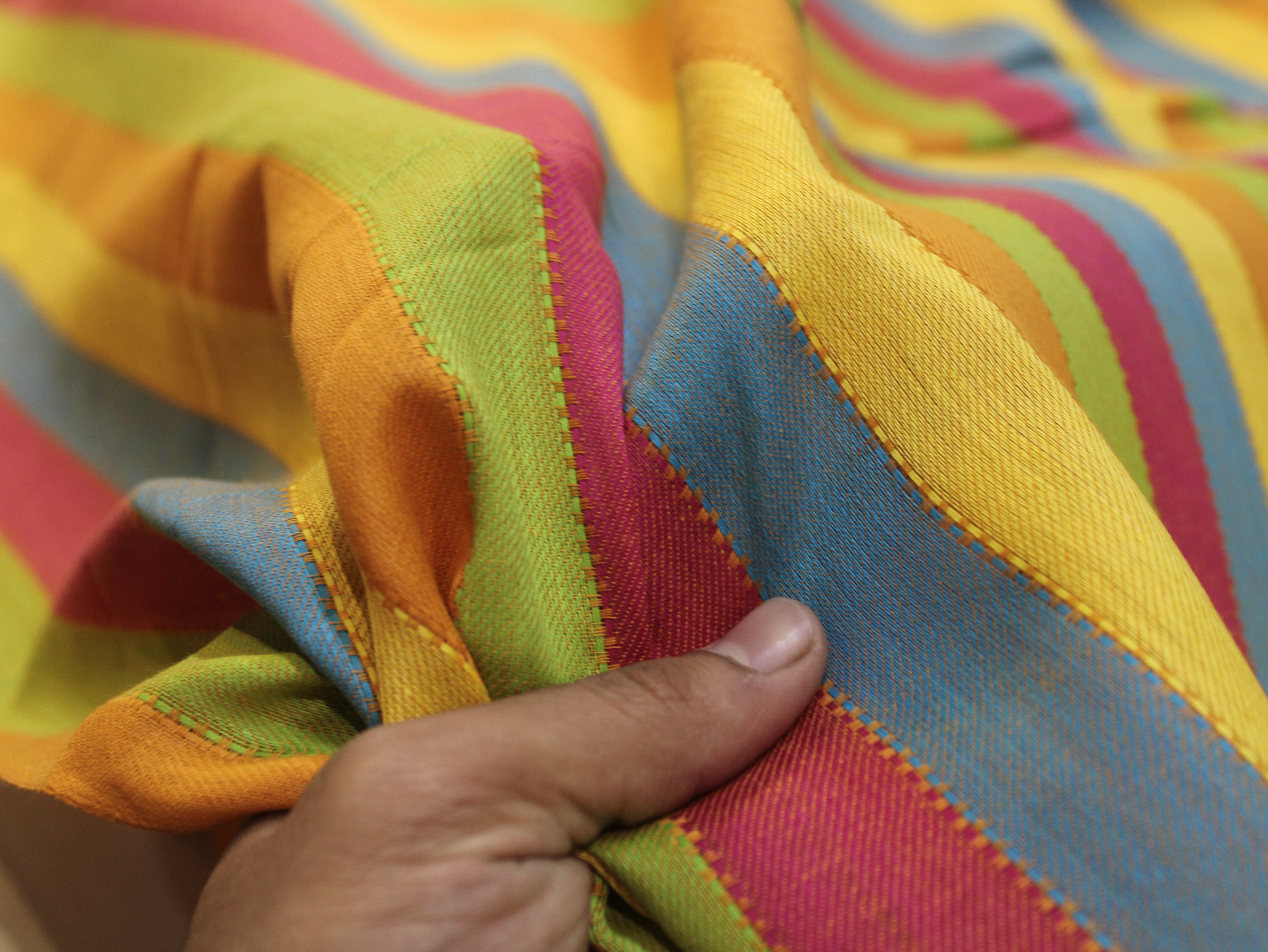 Pure Cotton Yarn-Dyed Handloom Stripe Fabric — Vibrant Horizon
