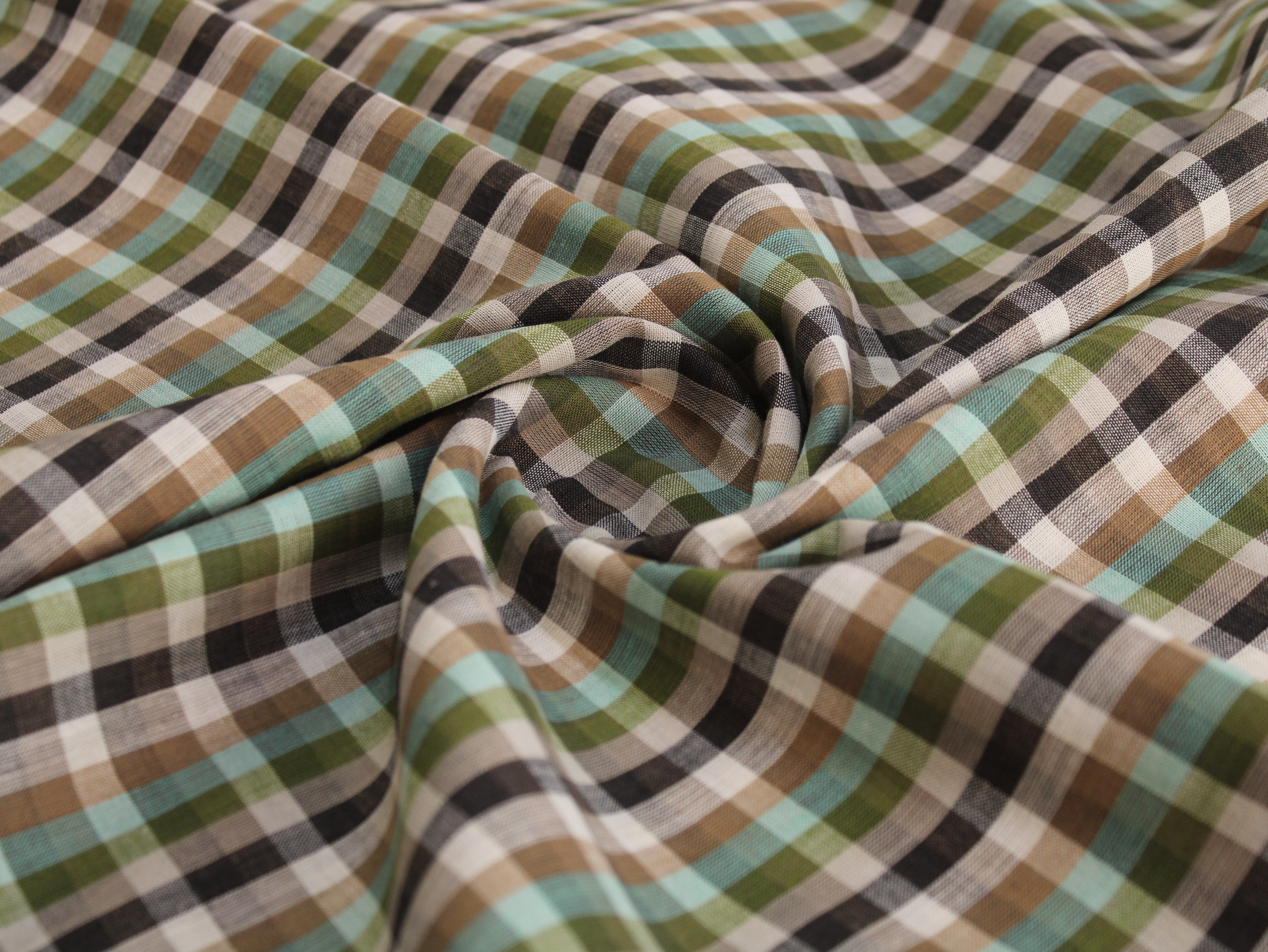 Pure Cotton Yarn-Dyed Handloom Madras Micro Check Fabric | 44 Inch | Washed | 85 GSM