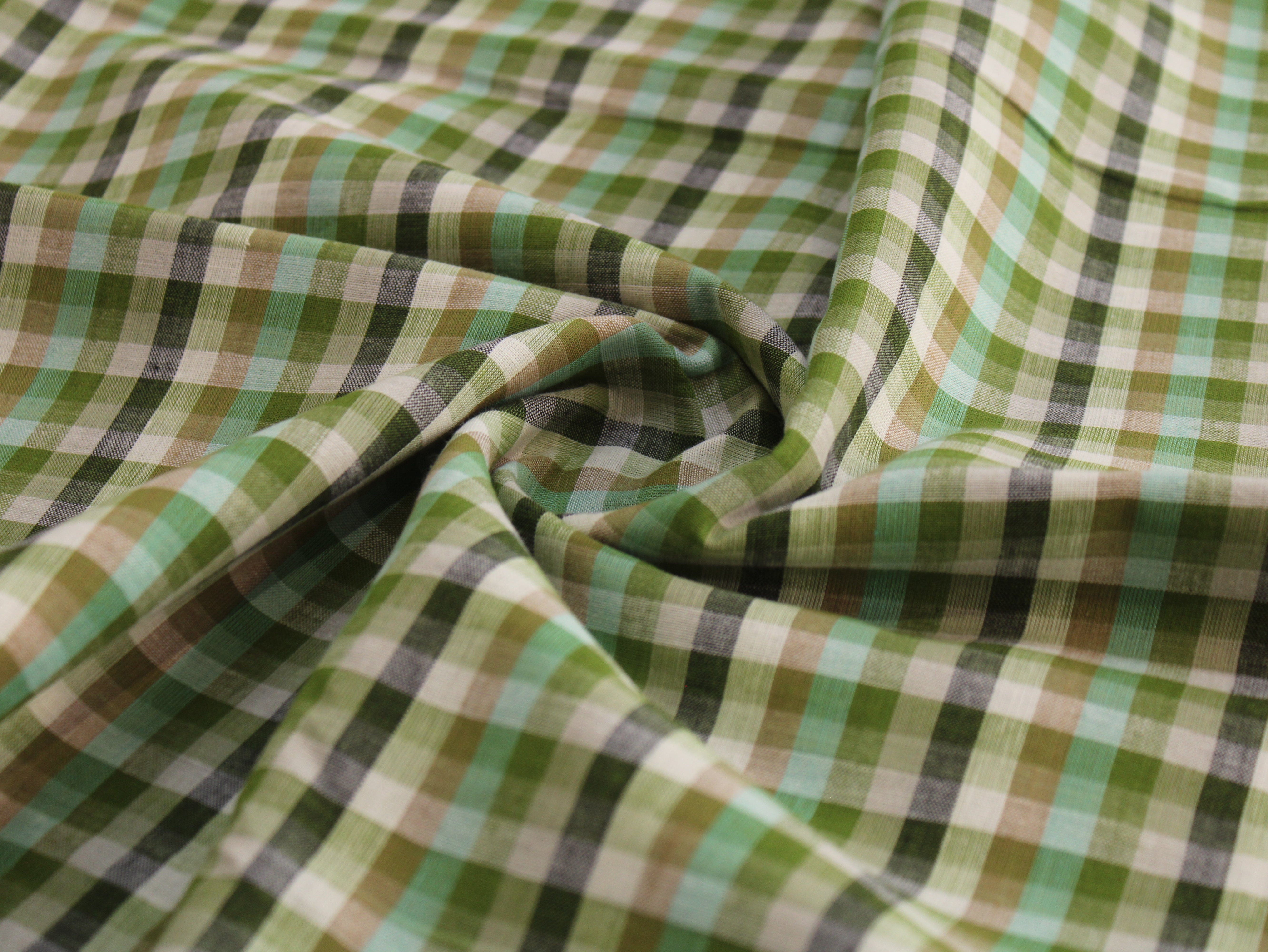Pure Cotton Yarn-Dyed Handloom Madras Micro Check Fabric | 44 Inch | Washed | 85 GSM