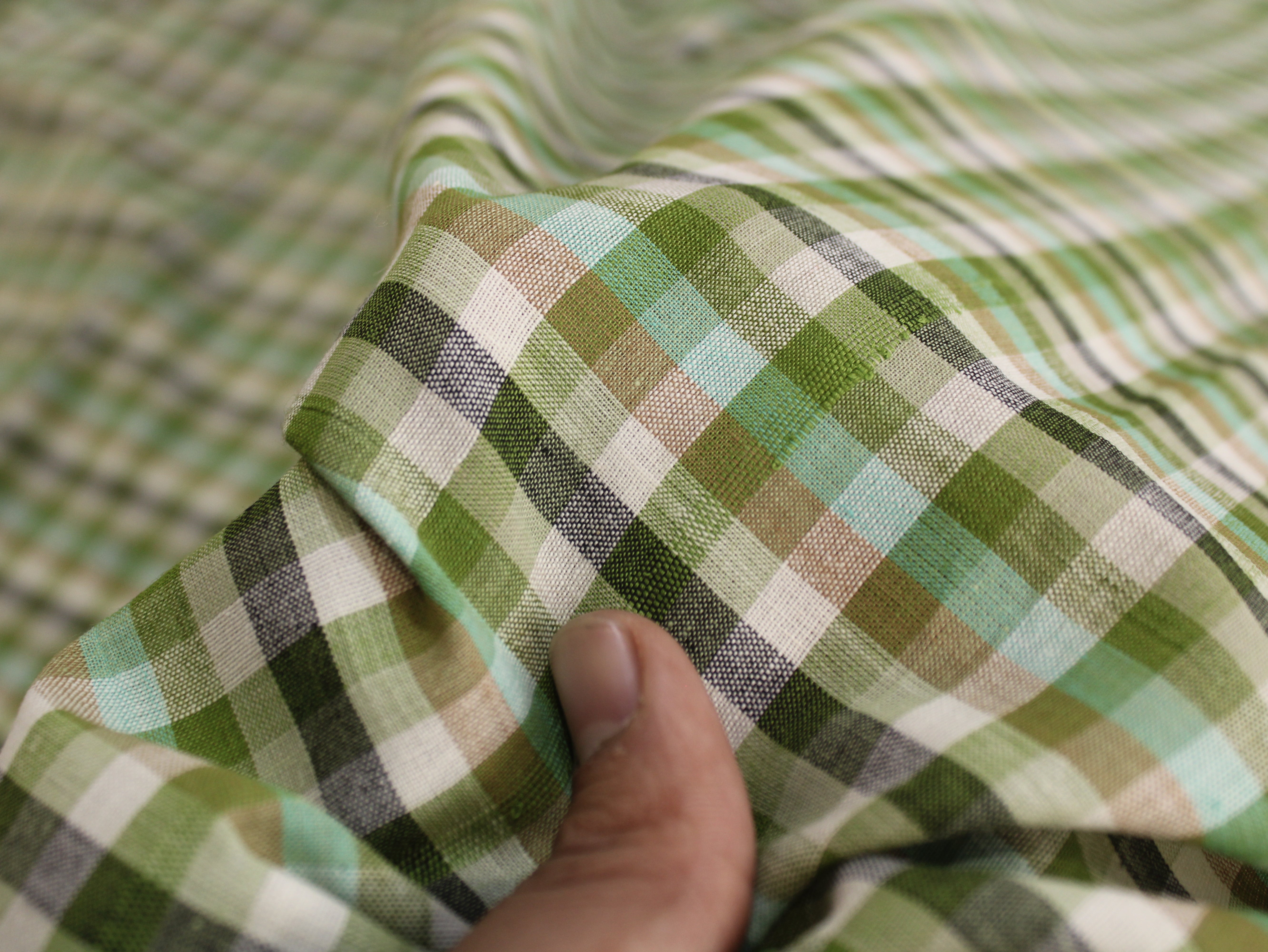 Pure Cotton Yarn-Dyed Handloom Madras Micro Check Fabric | 44 Inch | Washed | 85 GSM
