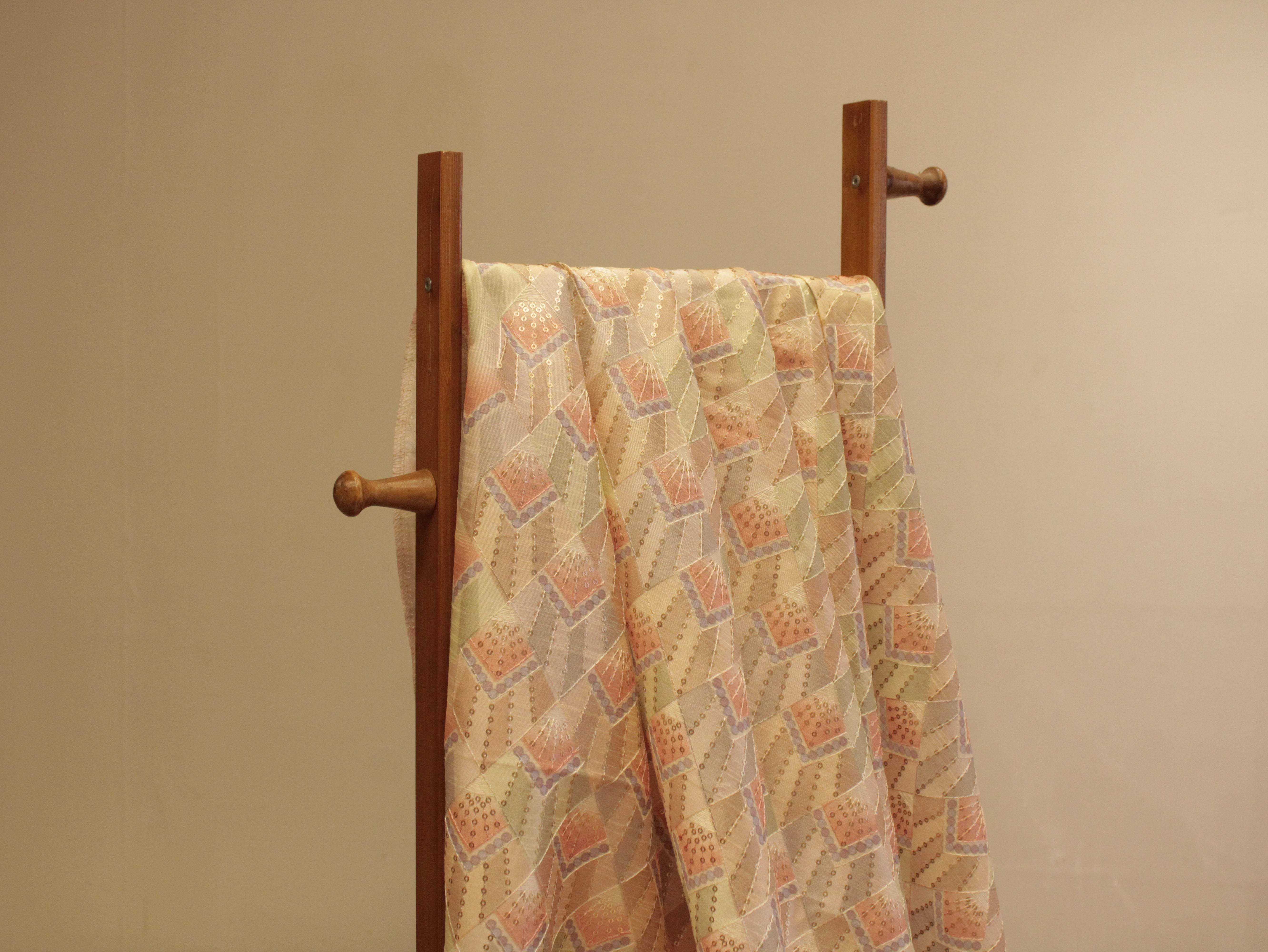 Premium Mulberry Silk Position Work Fabric - Peach - M'Foks