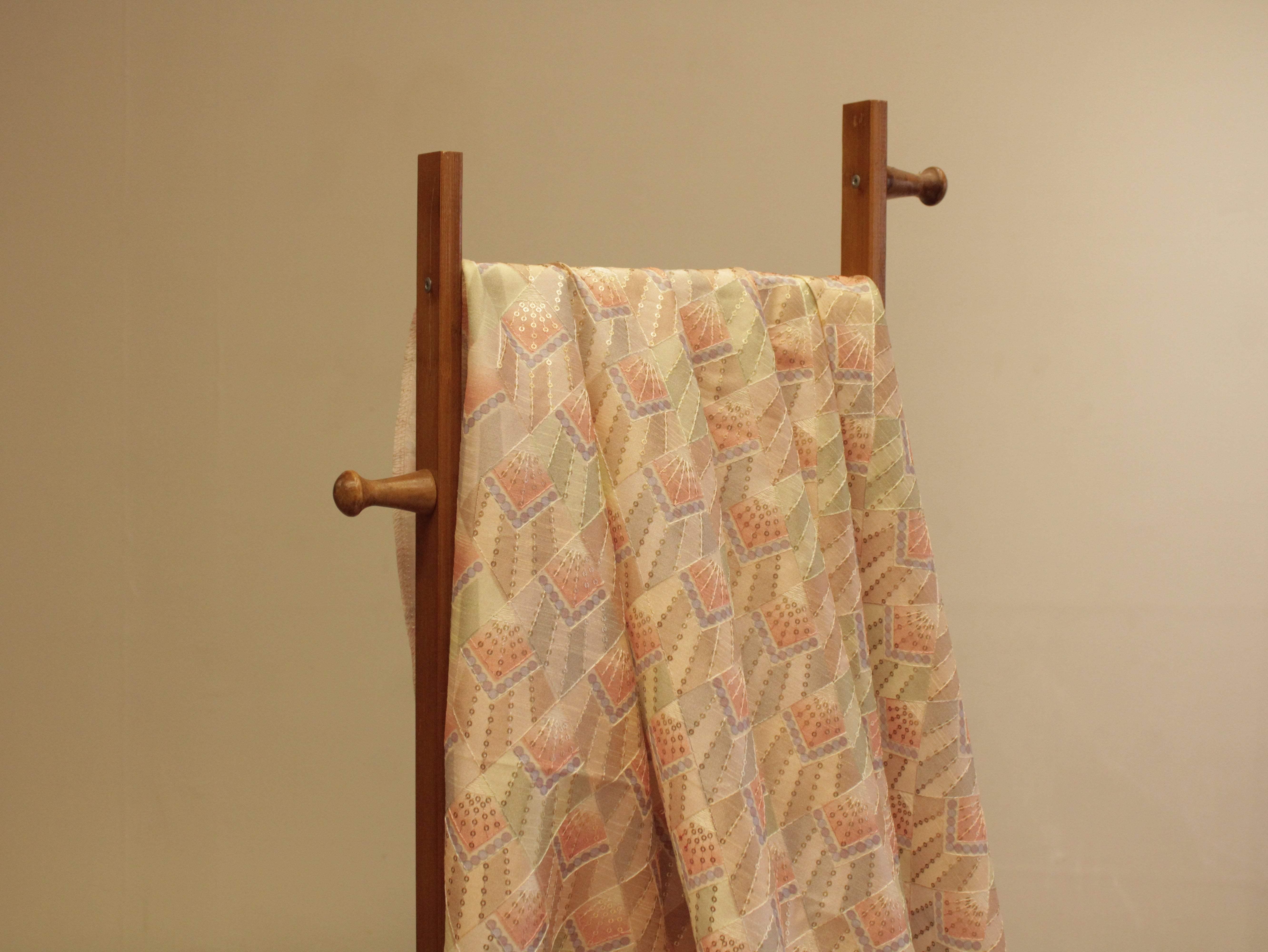 Premium Mulberry Silk Position Work Fabric - Peach - M'Foks