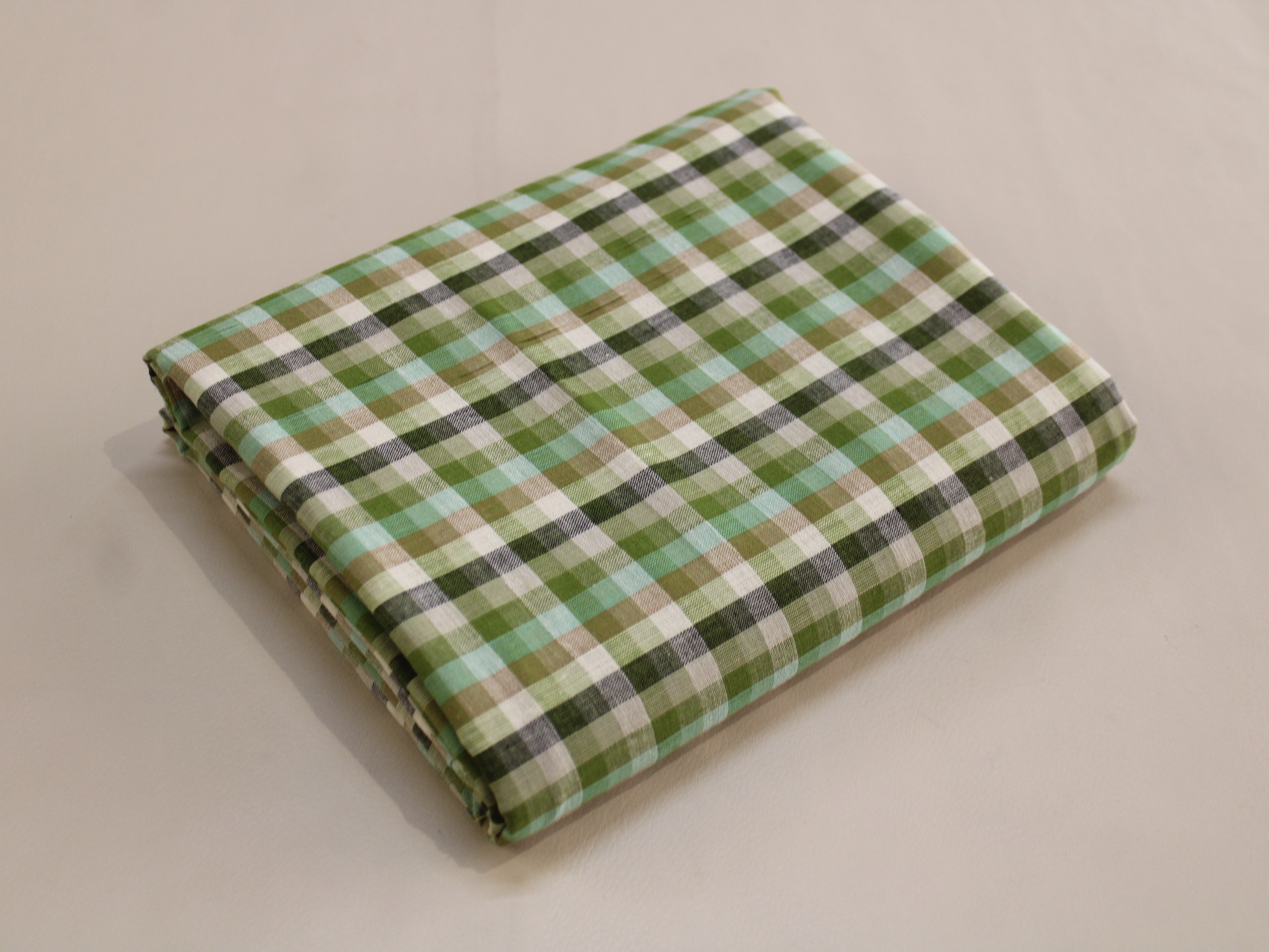 Pure Cotton Yarn-Dyed Handloom Madras Micro Check Fabric | 44 Inch | Washed | 85 GSM