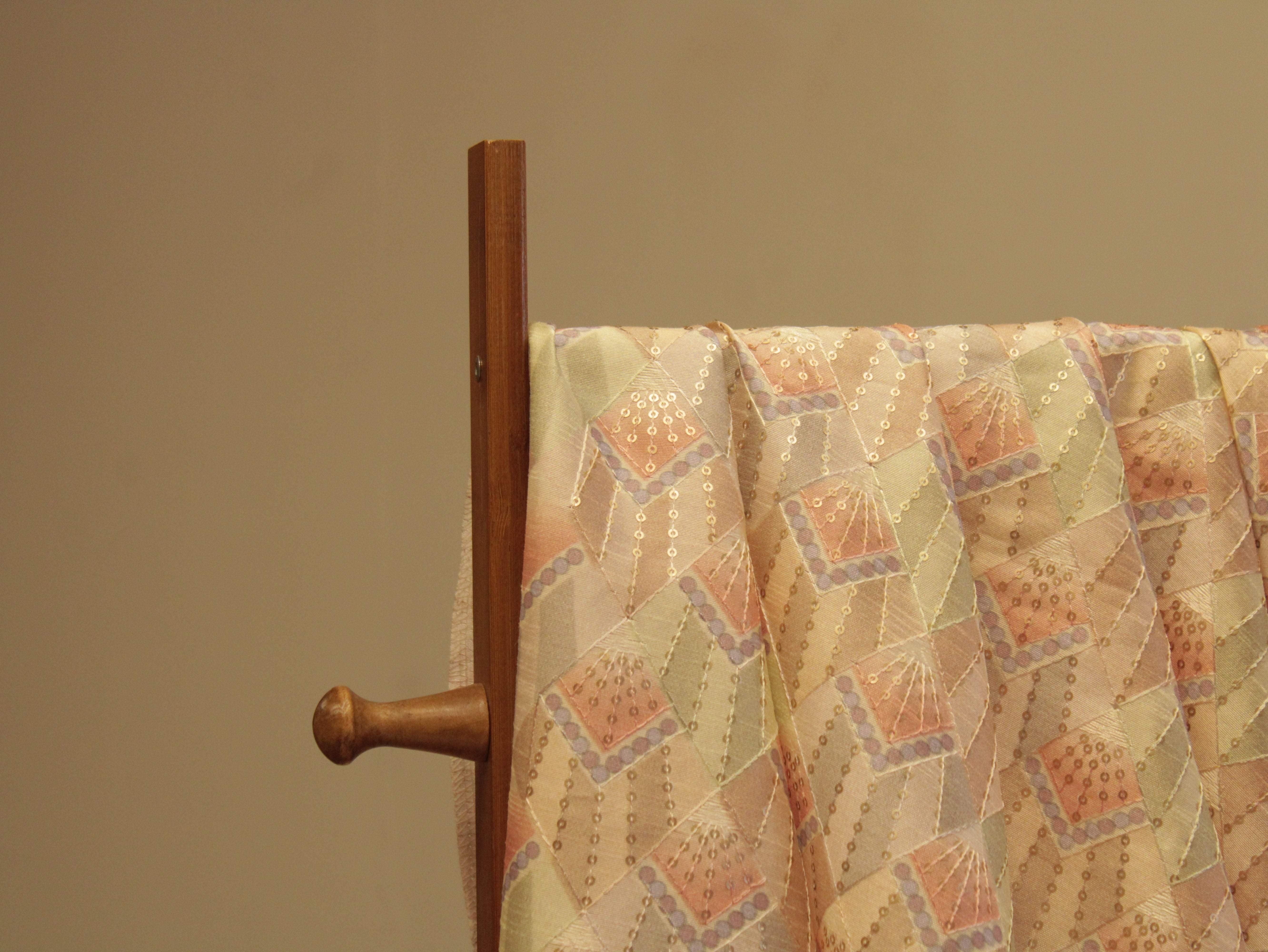 Premium Mulberry Silk Position Work Fabric - Peach - M'Foks
