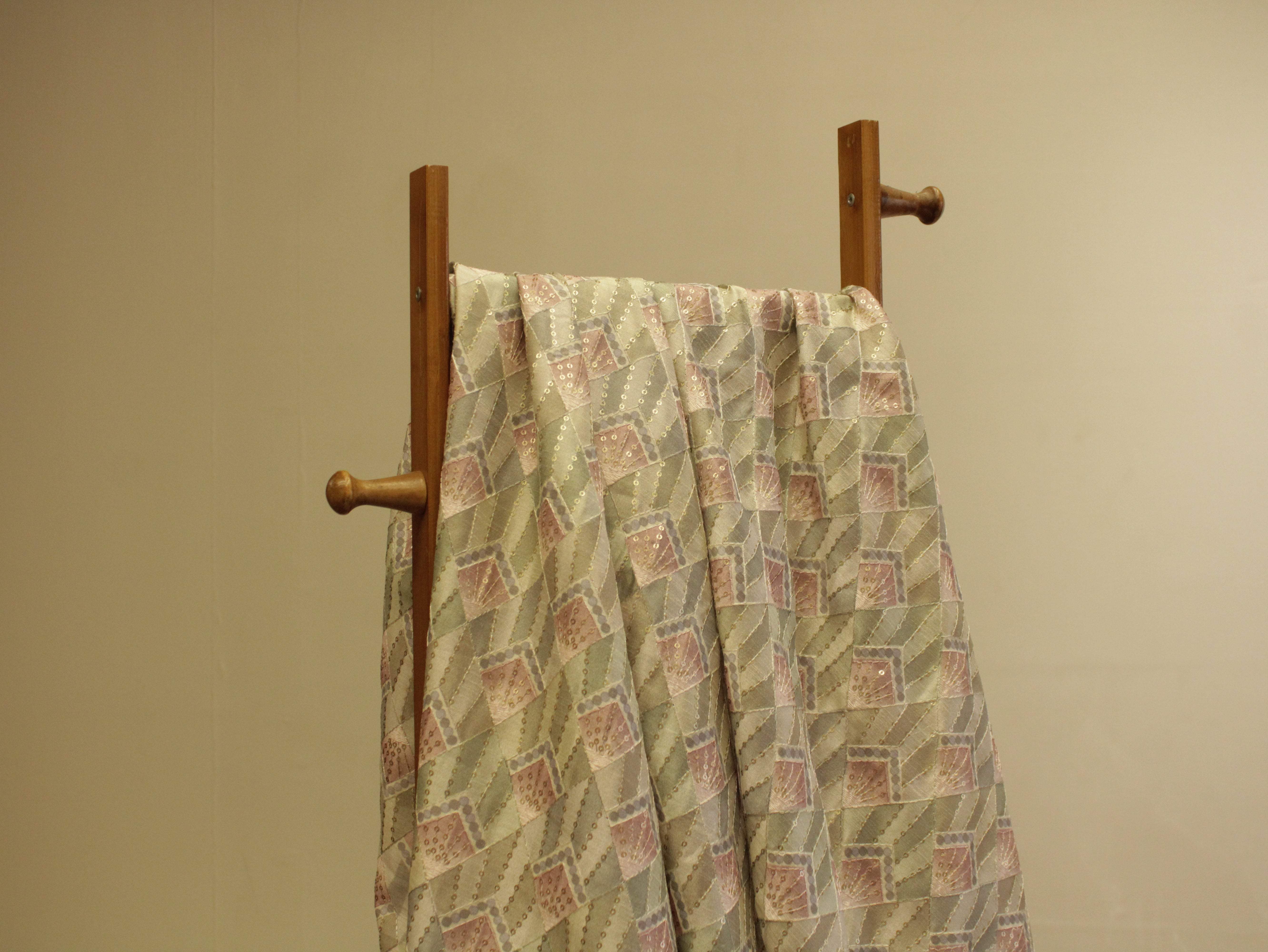 Premium Mulberry Silk Position Work Fabric - Pista - M'Foks