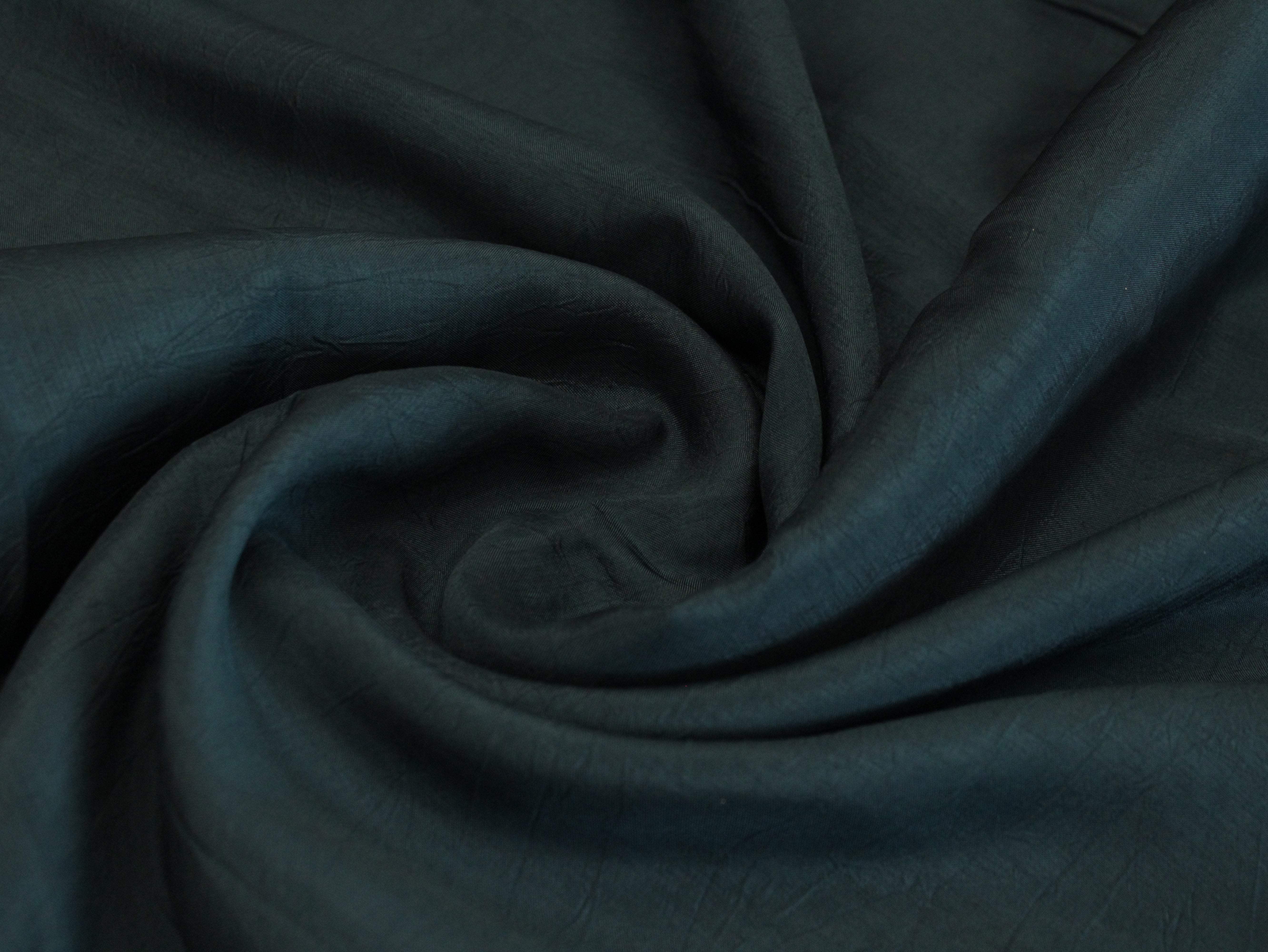 Plain dyed Muslin Silk Fabric - Peacock Blue - M'Foks