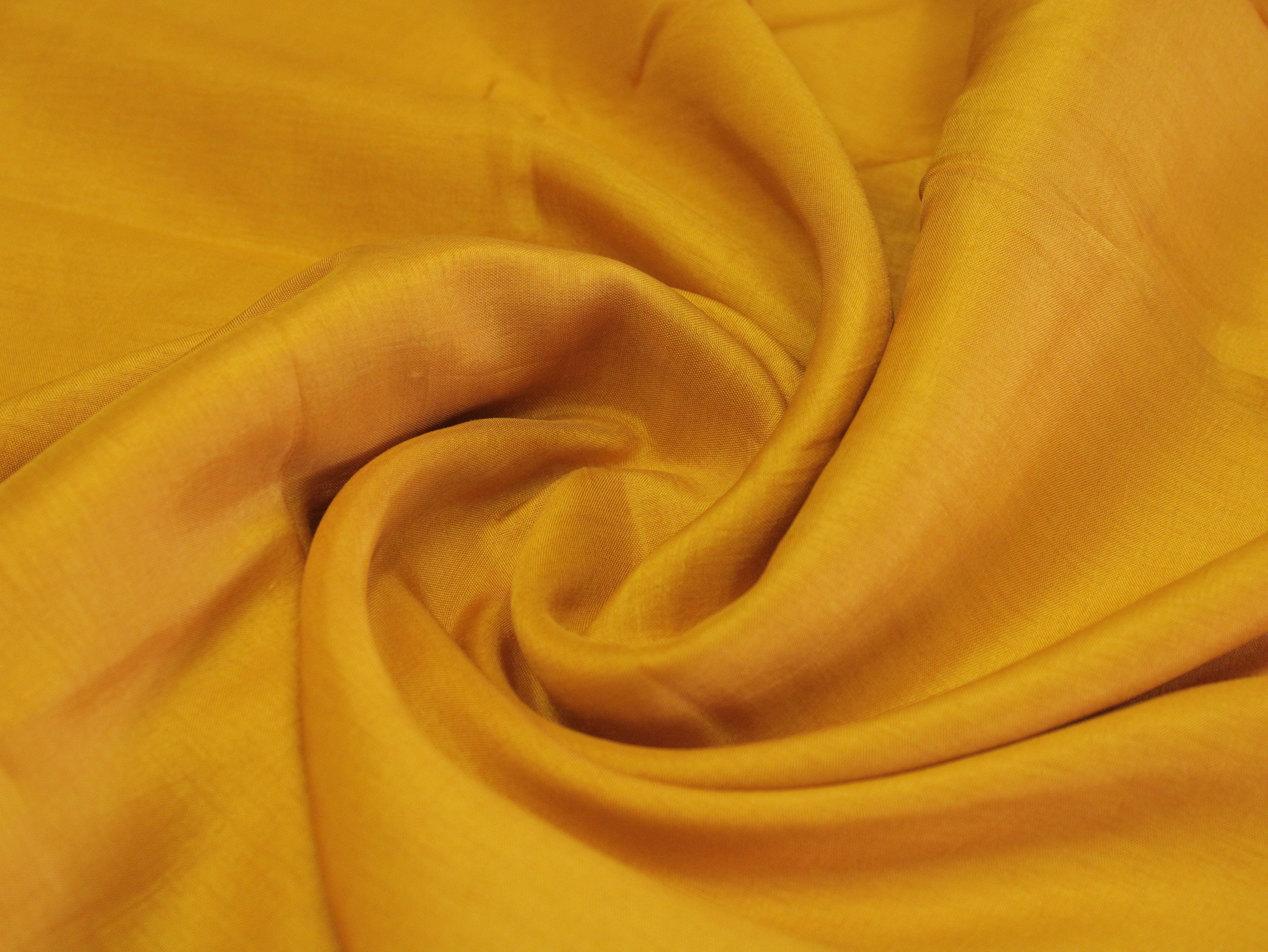 Plain dyed Muslin Silk Fabric -Mustard - M'Foks