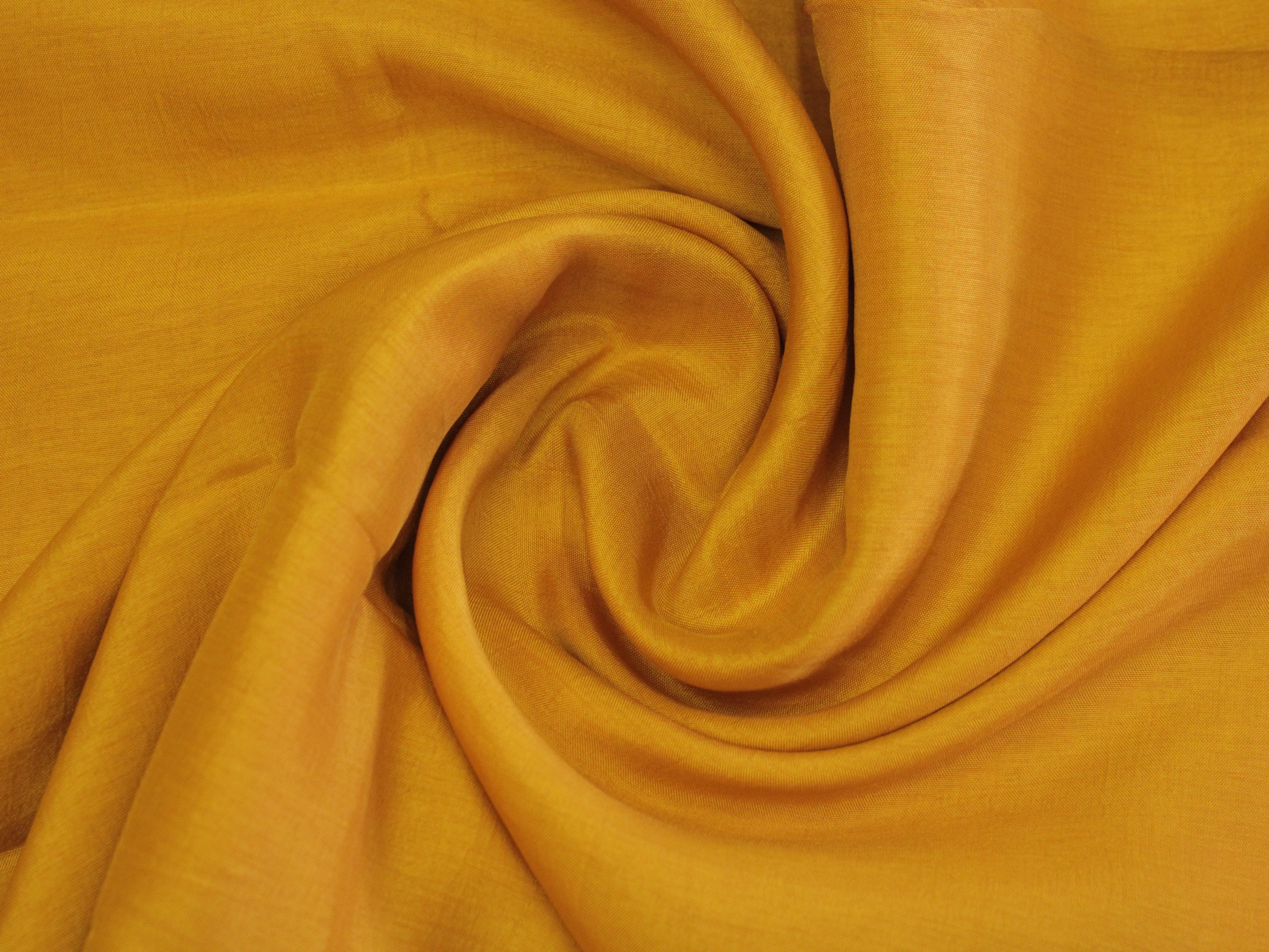 Plain dyed Muslin Silk Fabric -Mustard - M'Foks