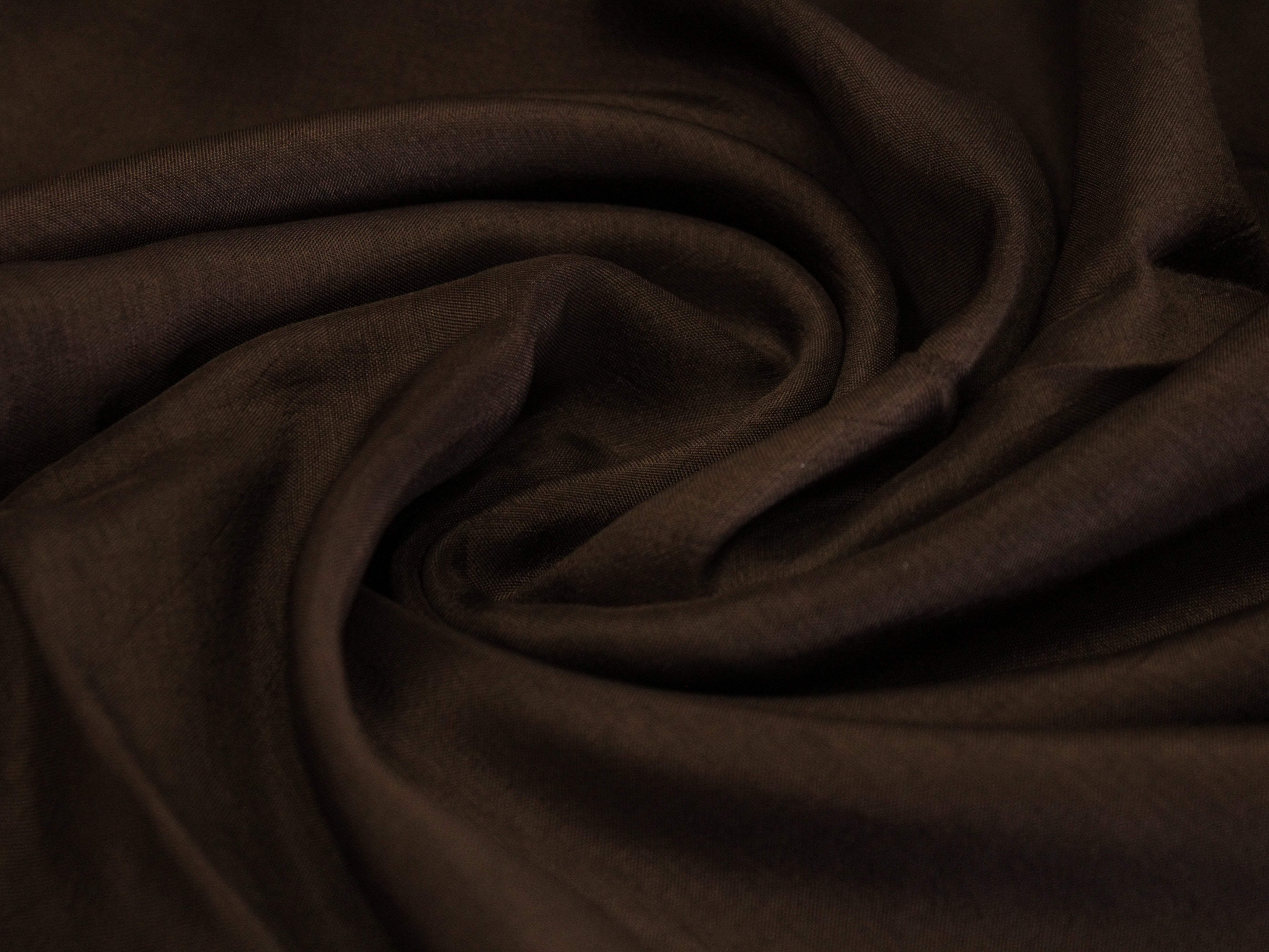 Plain dyed Muslin Silk Fabric - Coffee - M'Foks