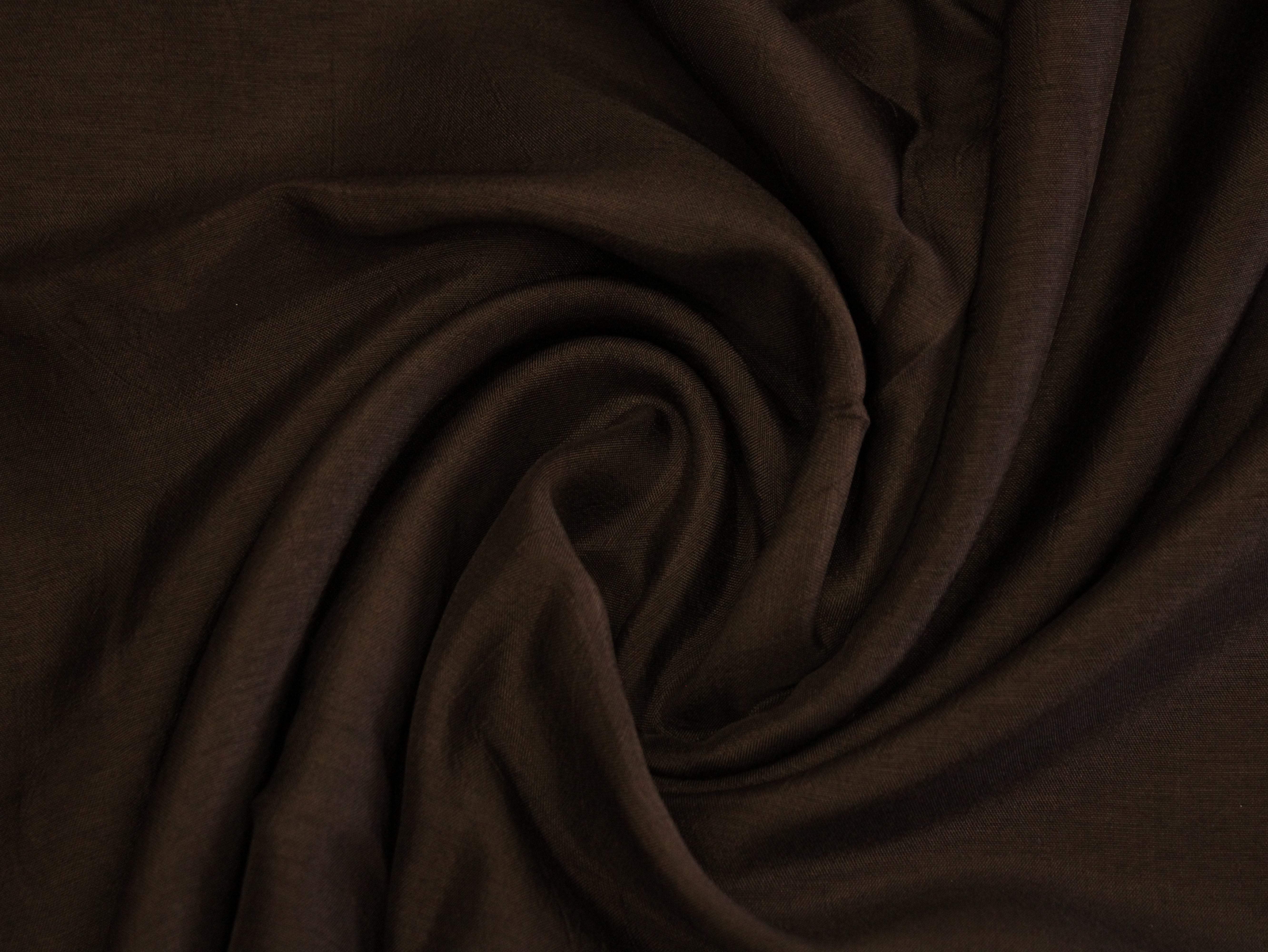 Plain dyed Muslin Silk Fabric - Coffee - M'Foks