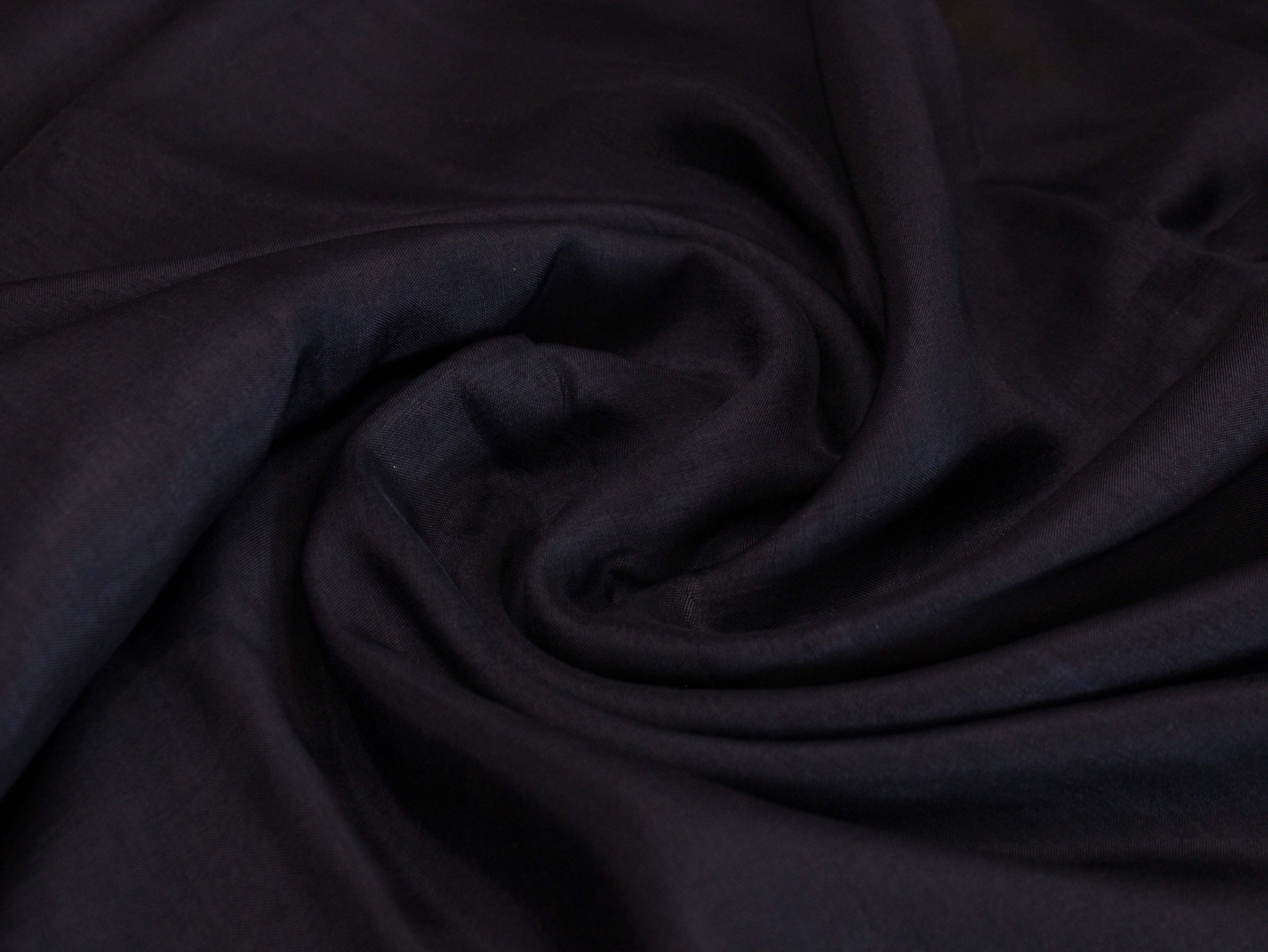 Plain dyed Muslin Silk Fabric - Navy Blue - M'Foks
