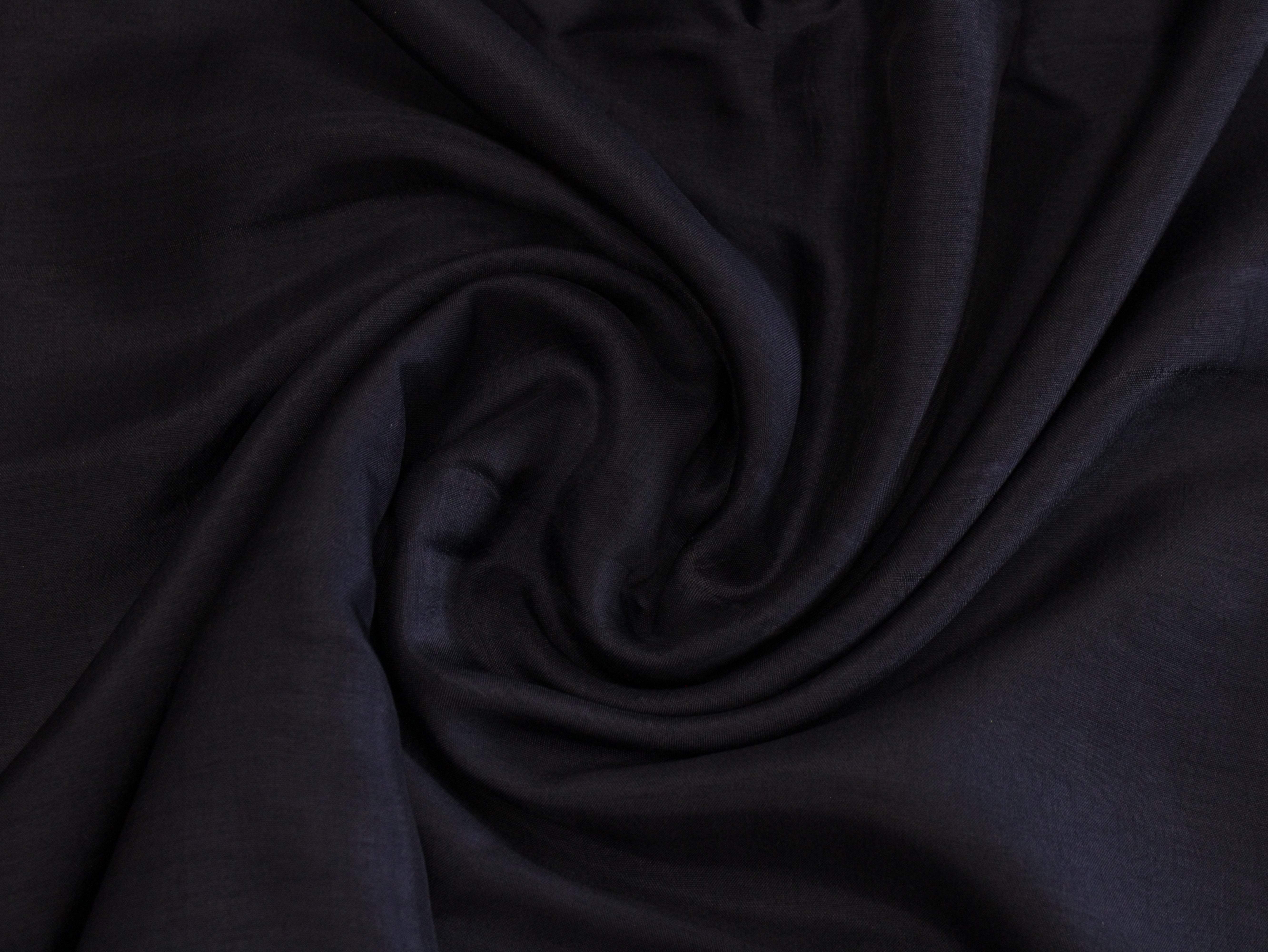 Plain dyed Muslin Silk Fabric - Navy Blue - M'Foks