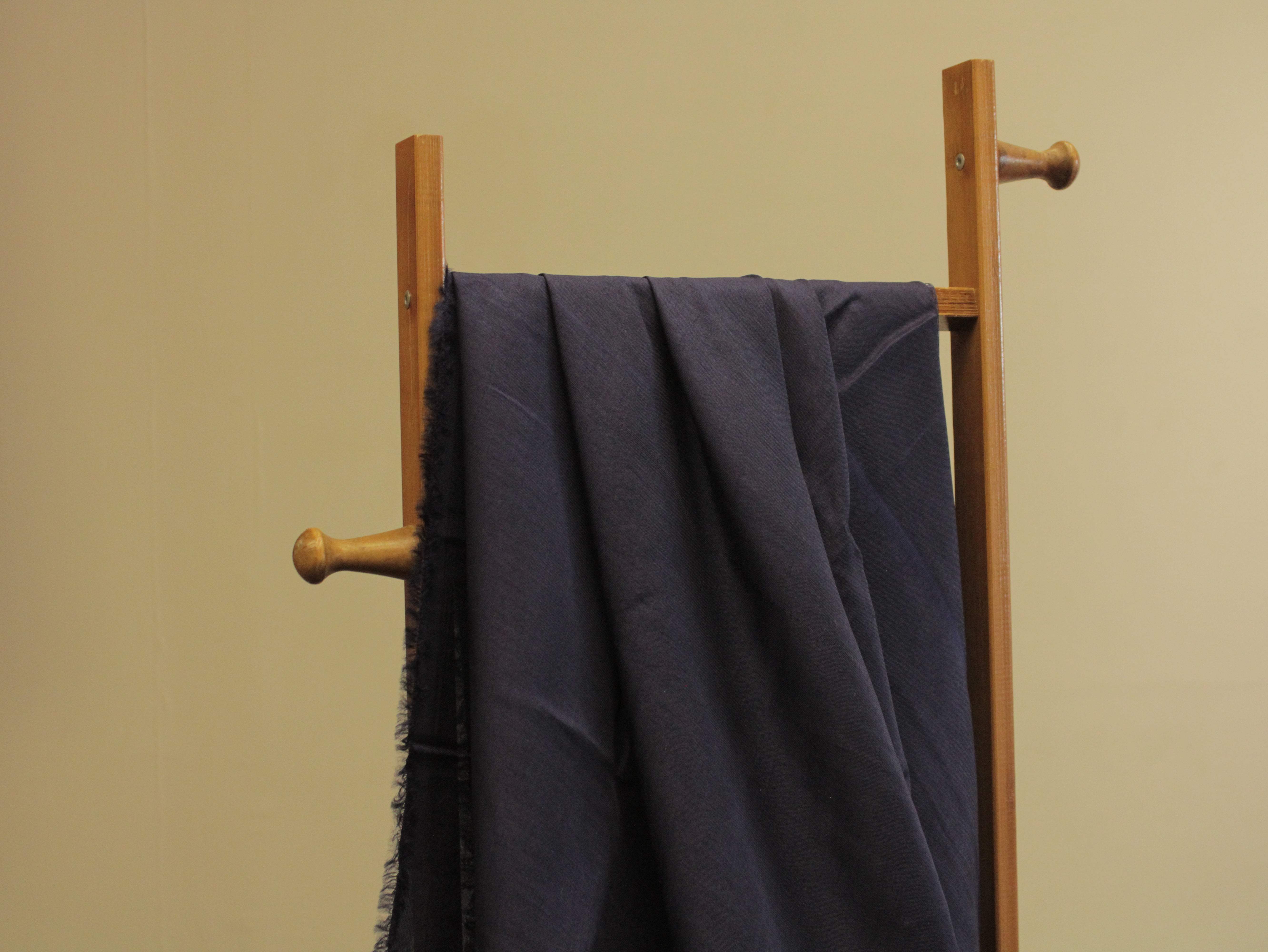 Plain dyed Muslin Silk Fabric - Navy Blue - M'Foks