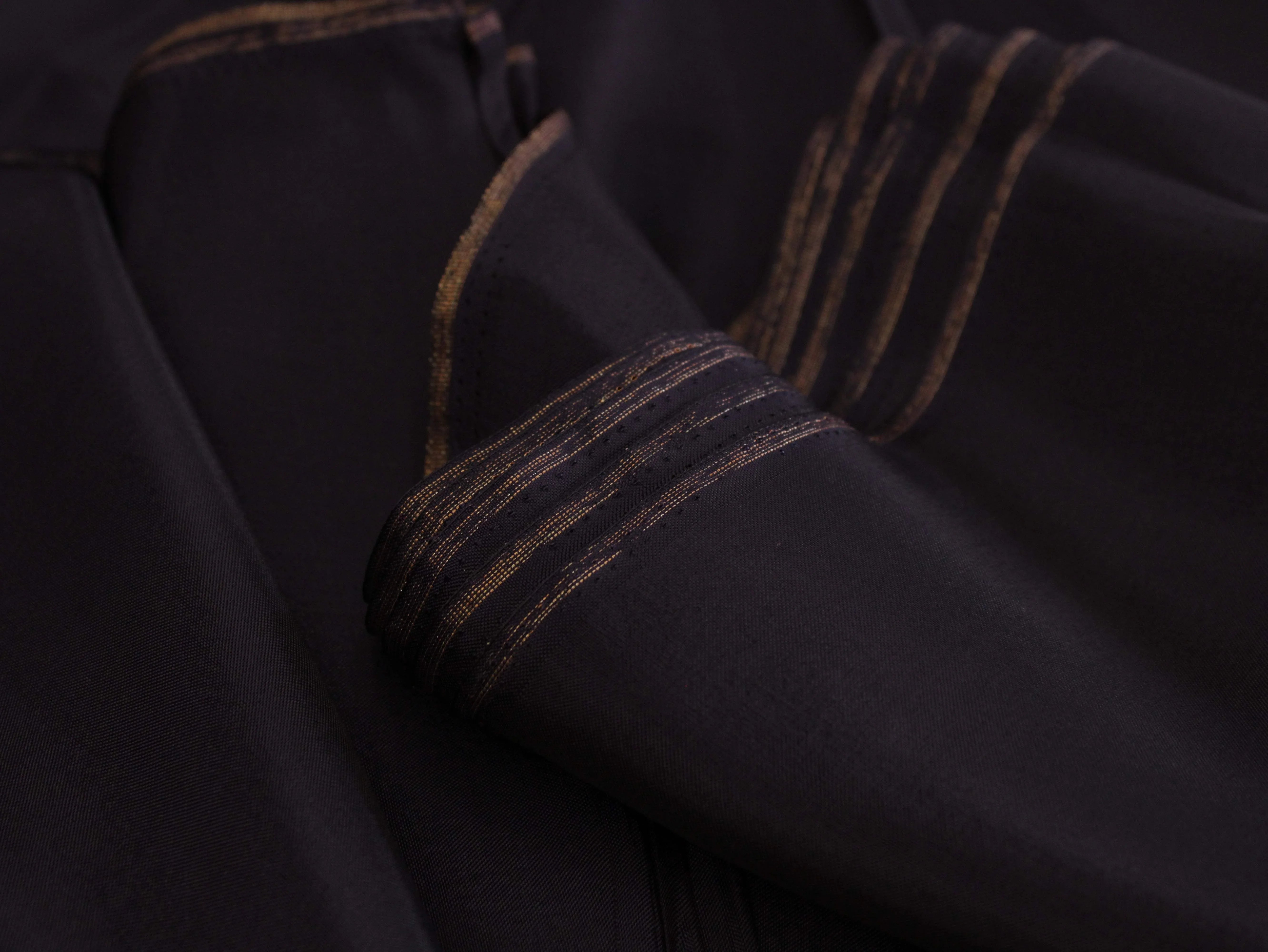 Plain dyed Upada Silk Fabric - Navy Blue - M'Foks
