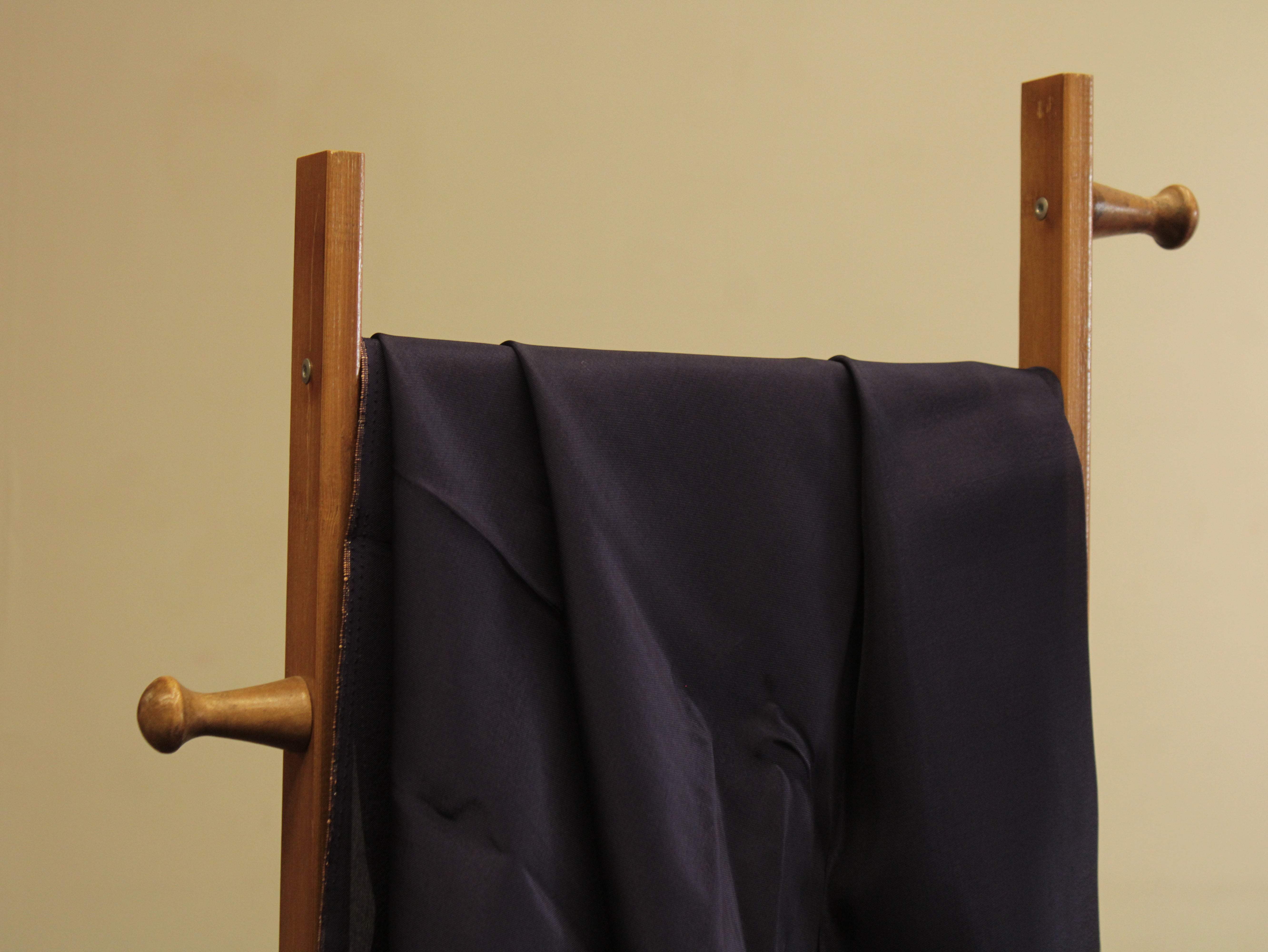 Plain dyed Upada Silk Fabric - Navy Blue - M'Foks