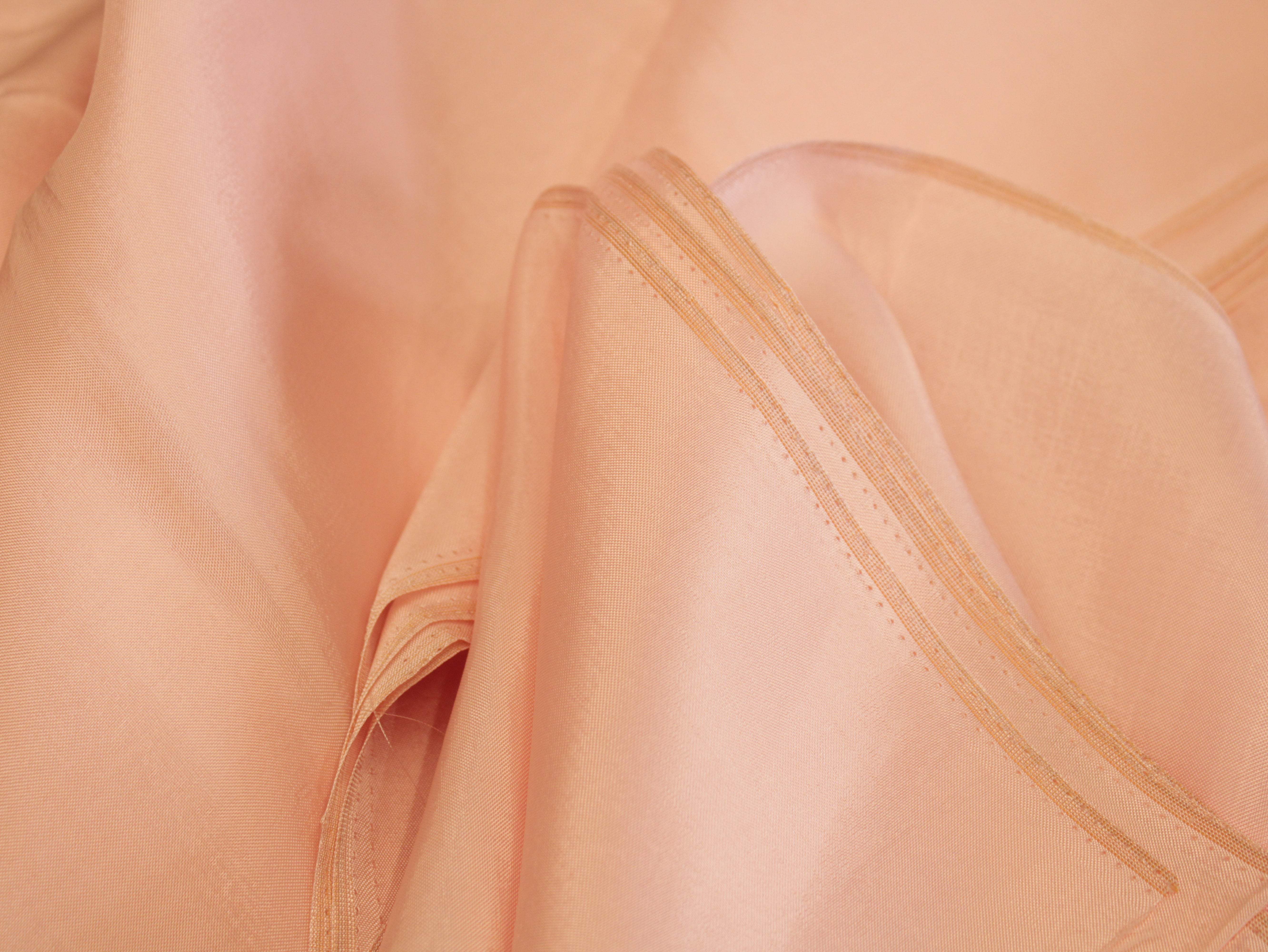 Plain dyed Upada Silk Fabric - Peach - M'Foks